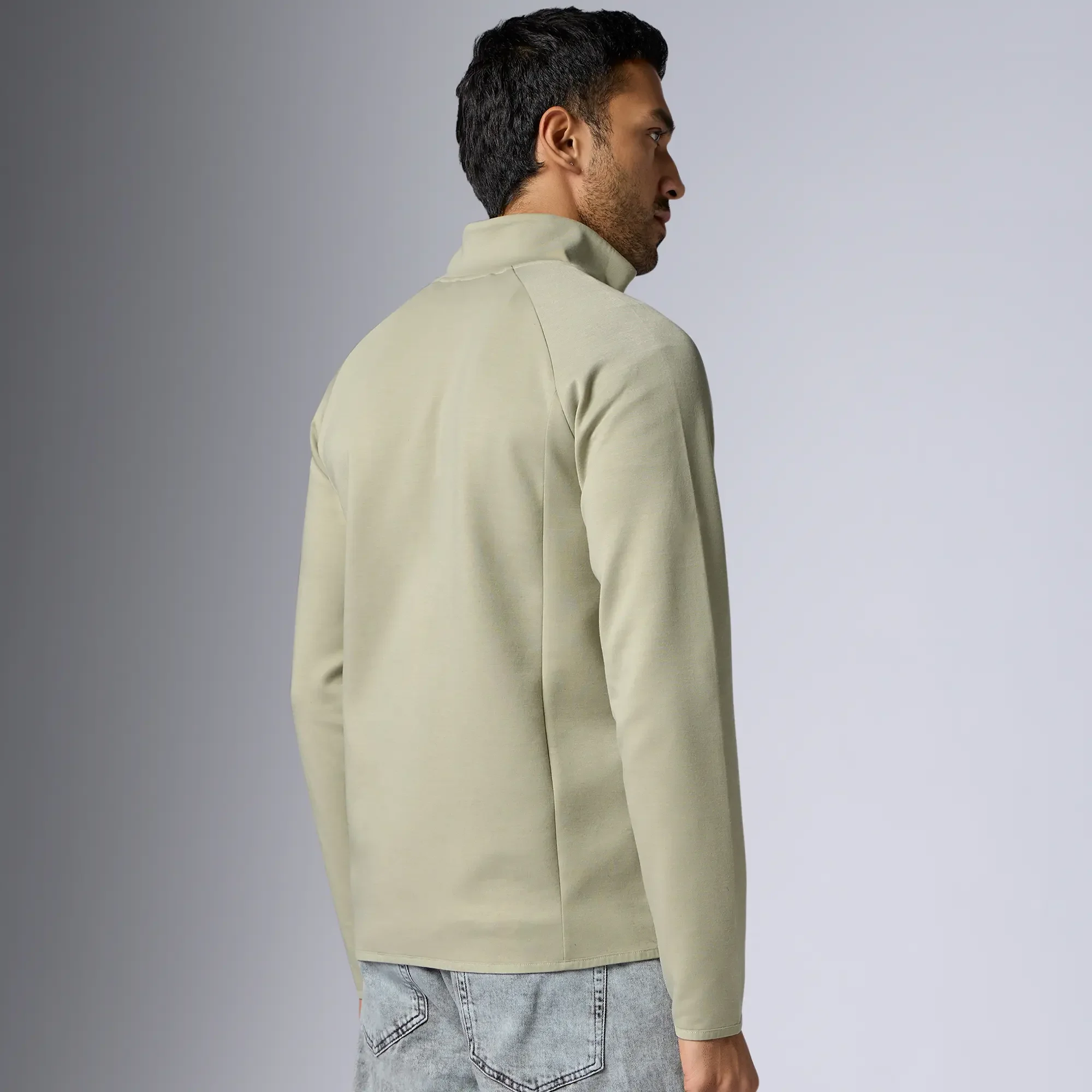 Alpha Half Zip Sweatshirt Cascade Grey - Image 5