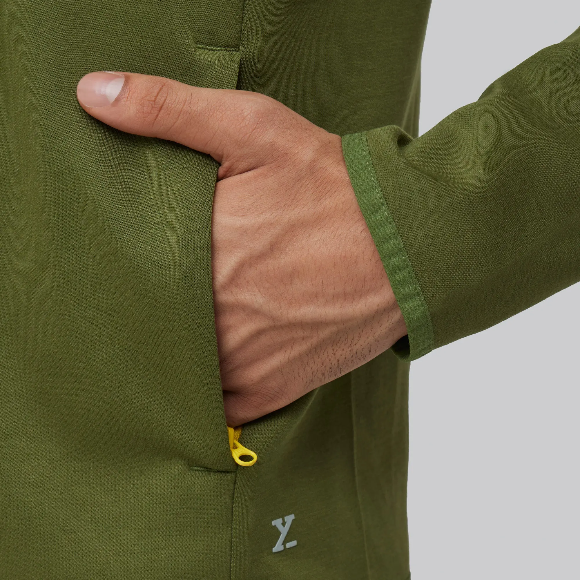 Alpha Half Zip Sweatshirt Olive Green - Image 5