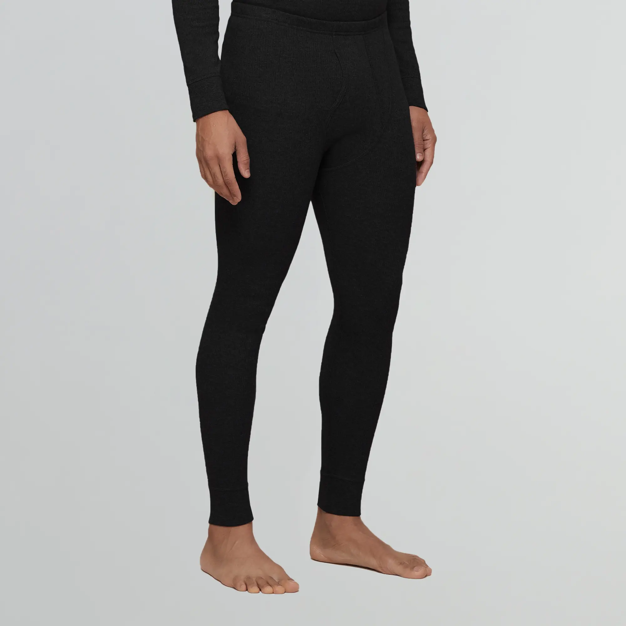 Cotton Rich Thermal Long Johns Pitch Black - Image 3