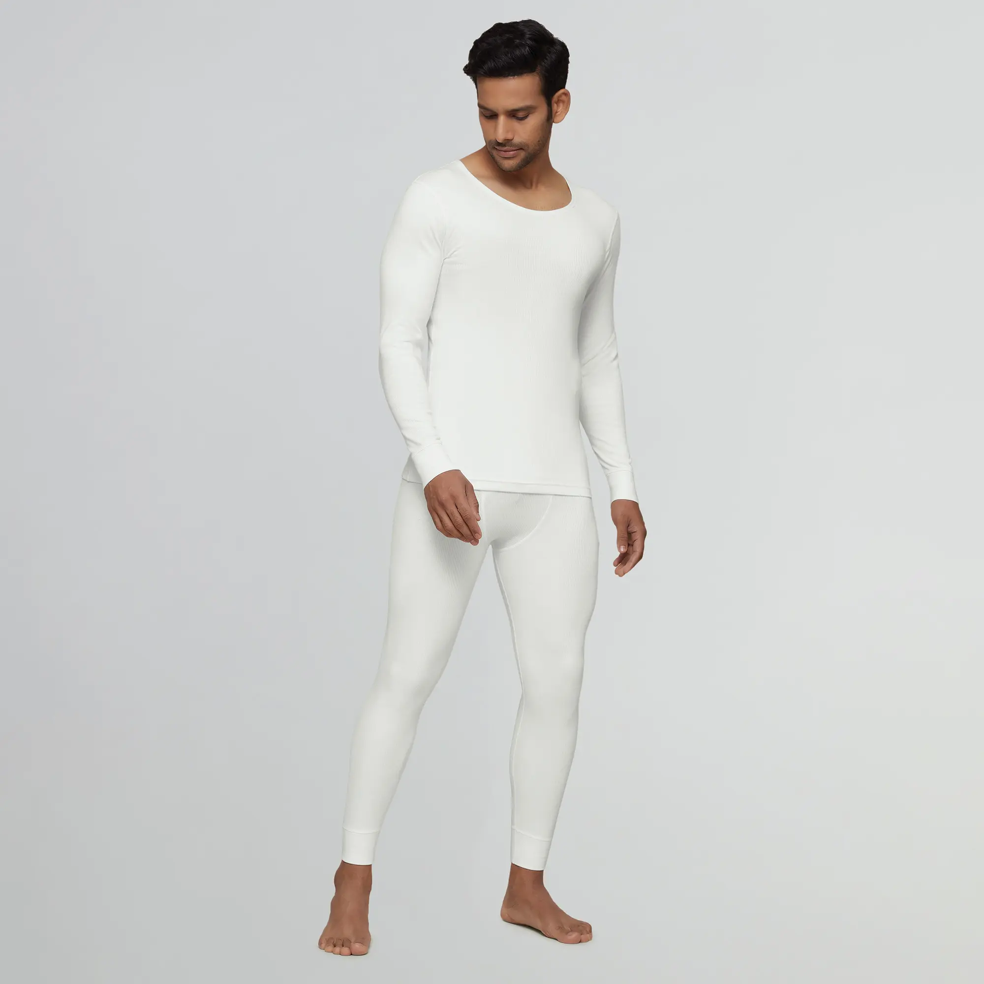 Cotton Rich Thermal Long Johns Ivory White - Image 2