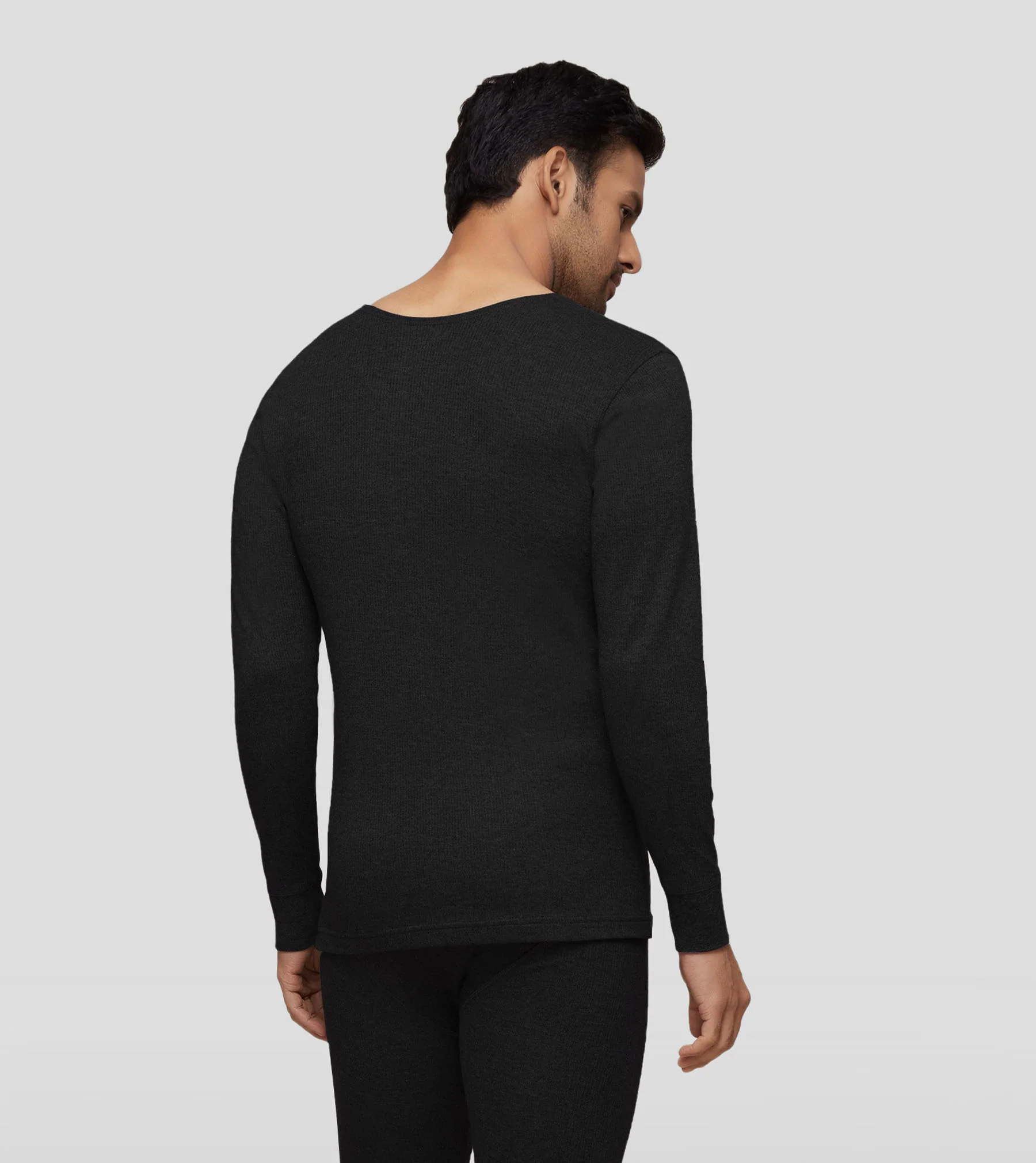 Cotton Rich Long Sleeve Thermal Set Pitch Black - Image 3