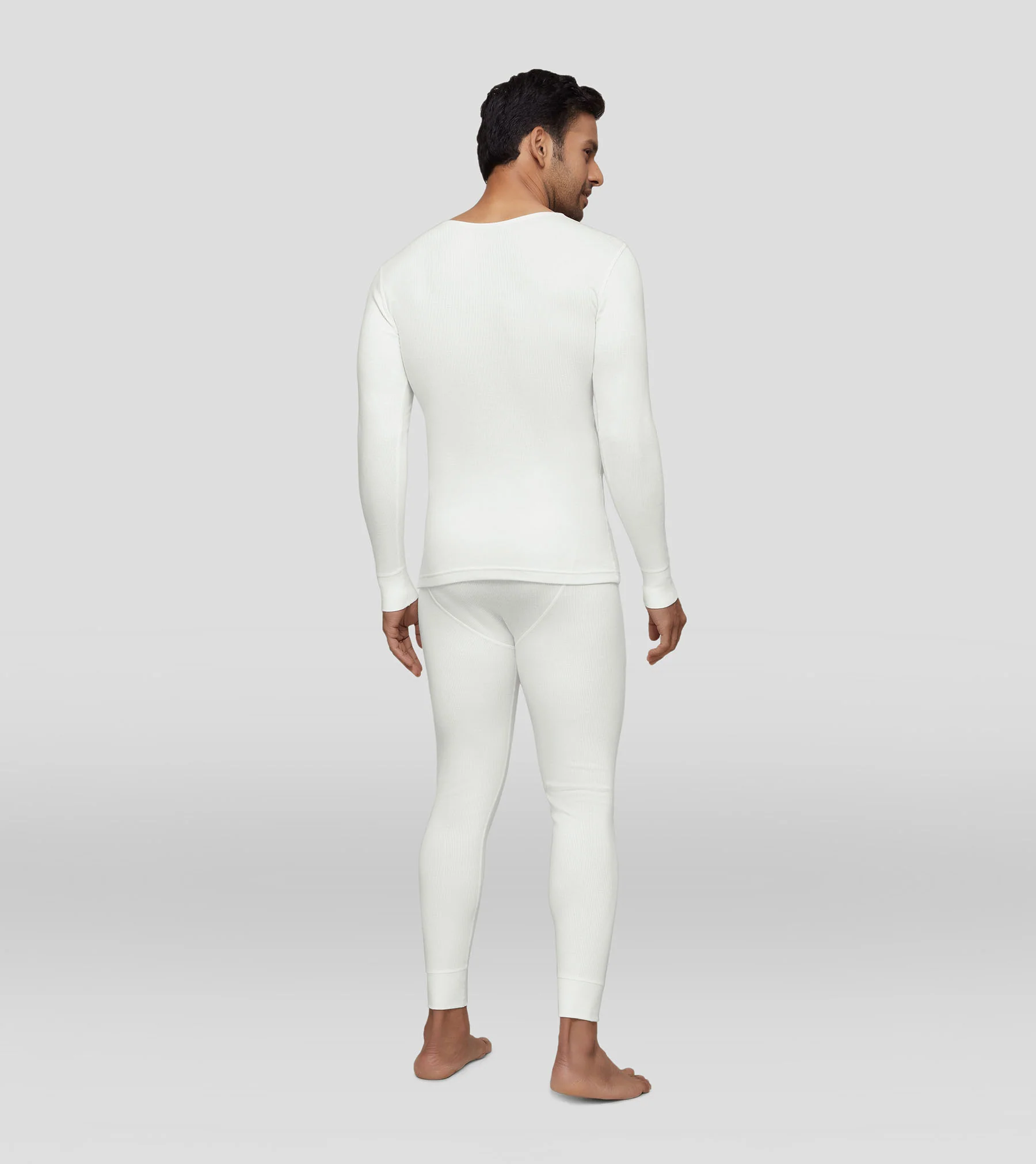 Cotton Rich Long Sleeve Thermal Set Ivory White - Image 3