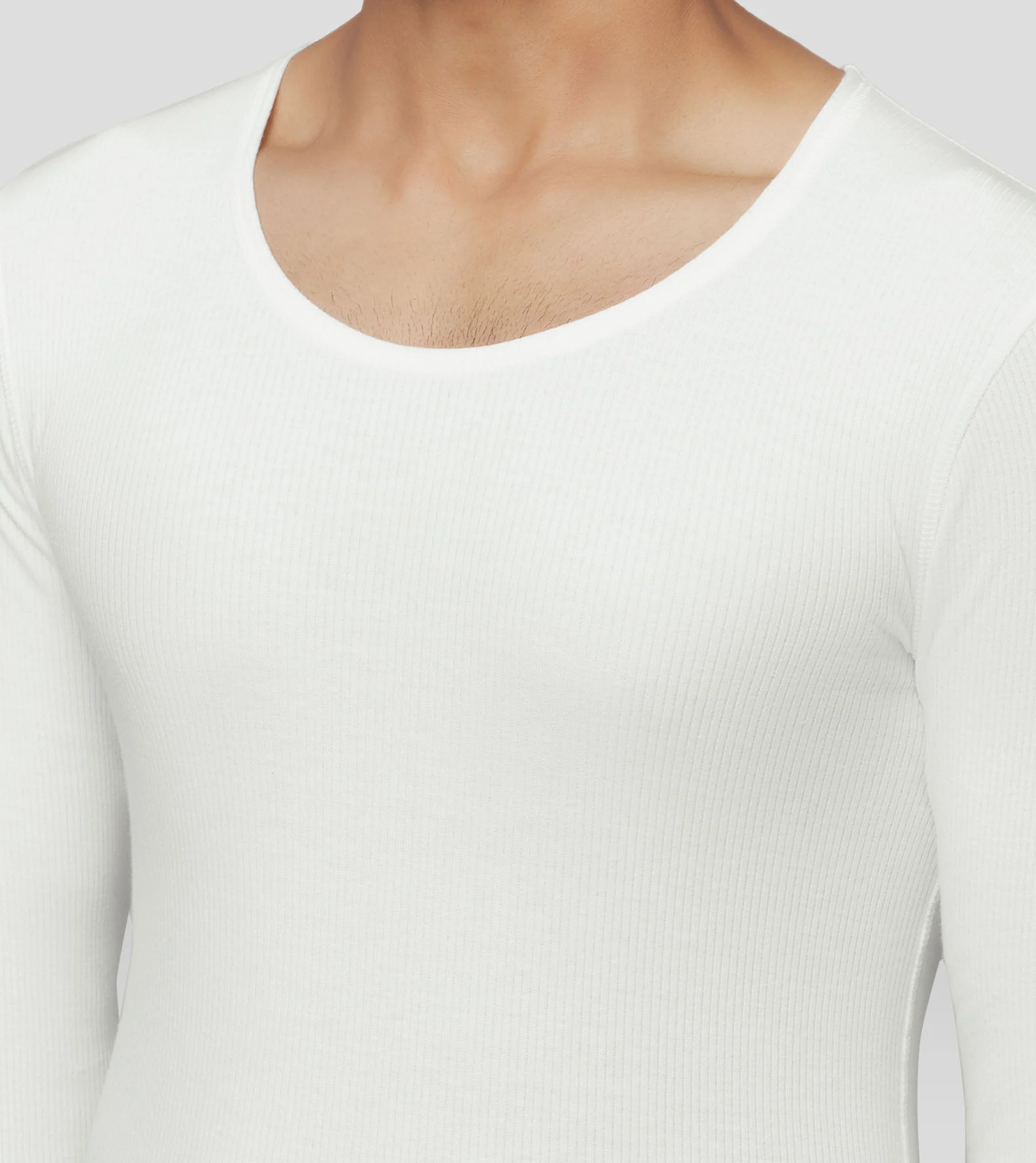 Cotton Rich Long Sleeve Thermal Set Ivory White - Image 4