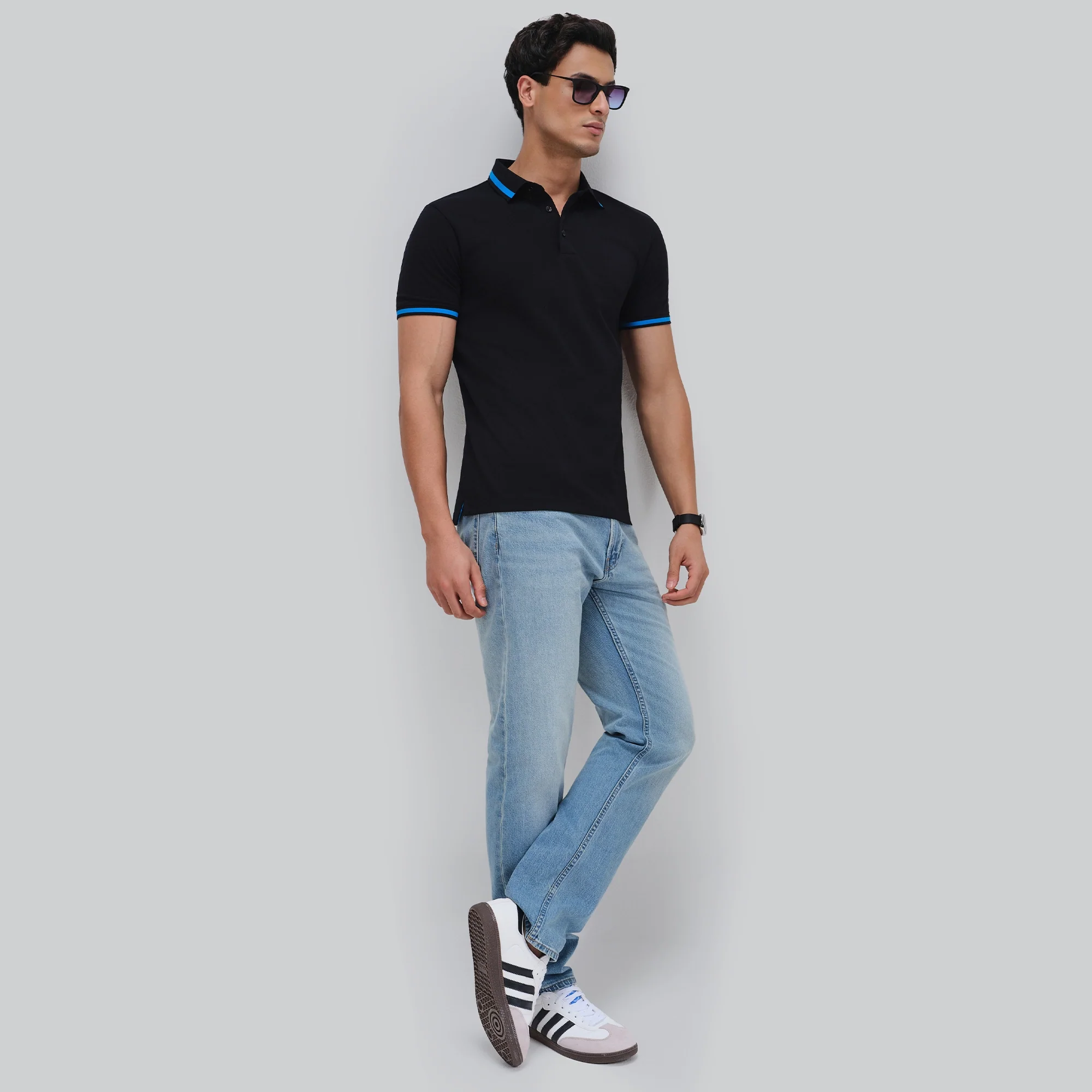 Pique Polo T-shirt - Black Knight - Image 3