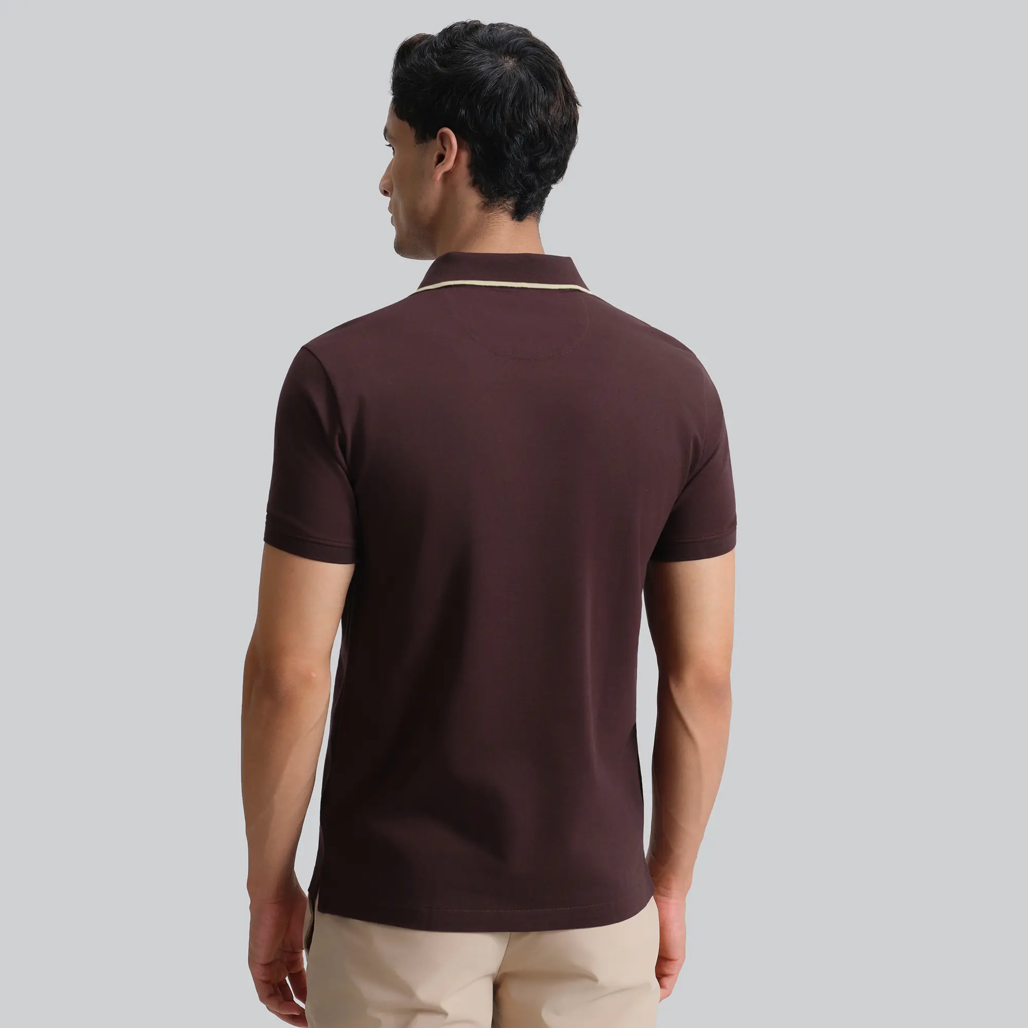 Pique Polo T-shirt - Espresso Brown - Image 6