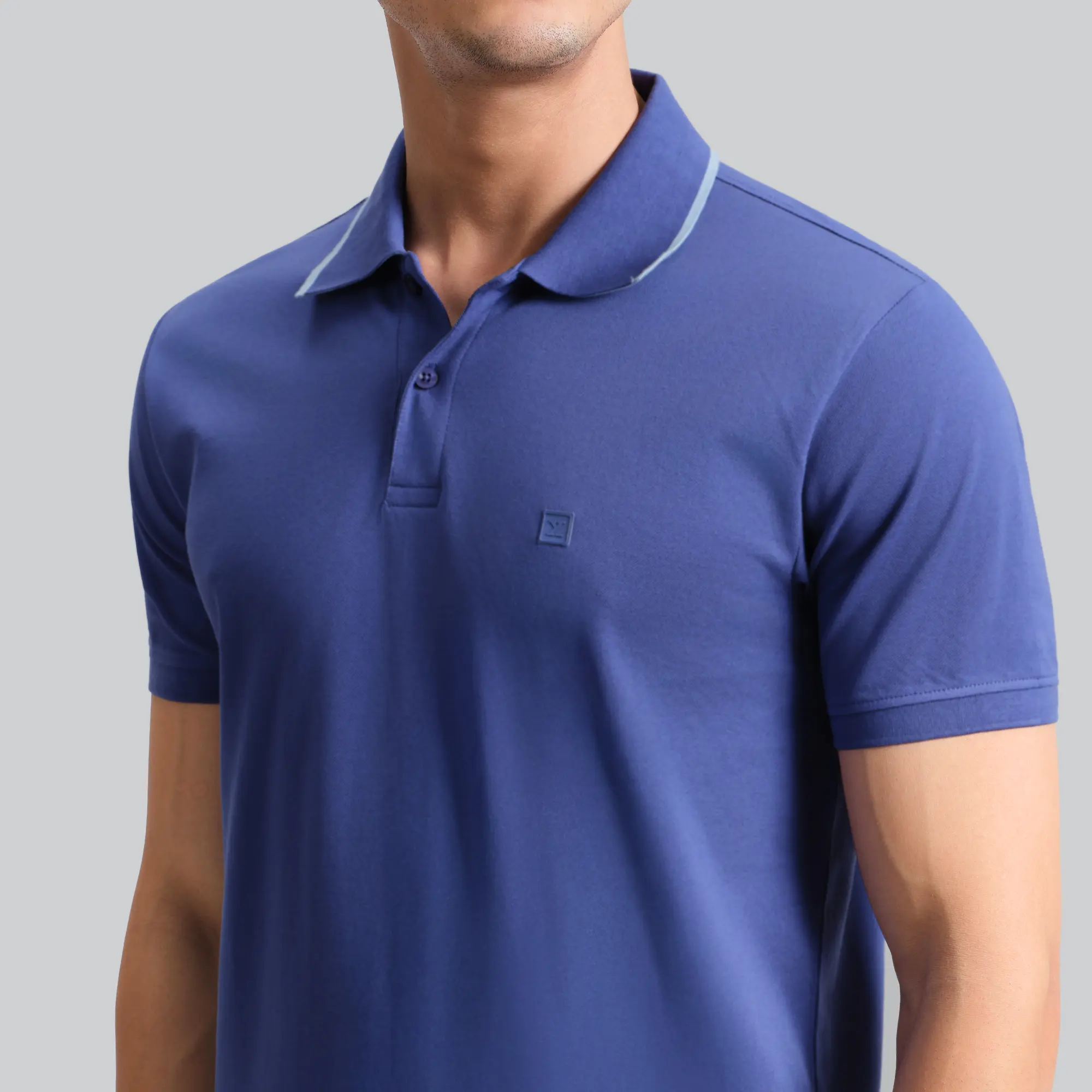 Pique Polo T-shirt - Iris Blue - Image 2