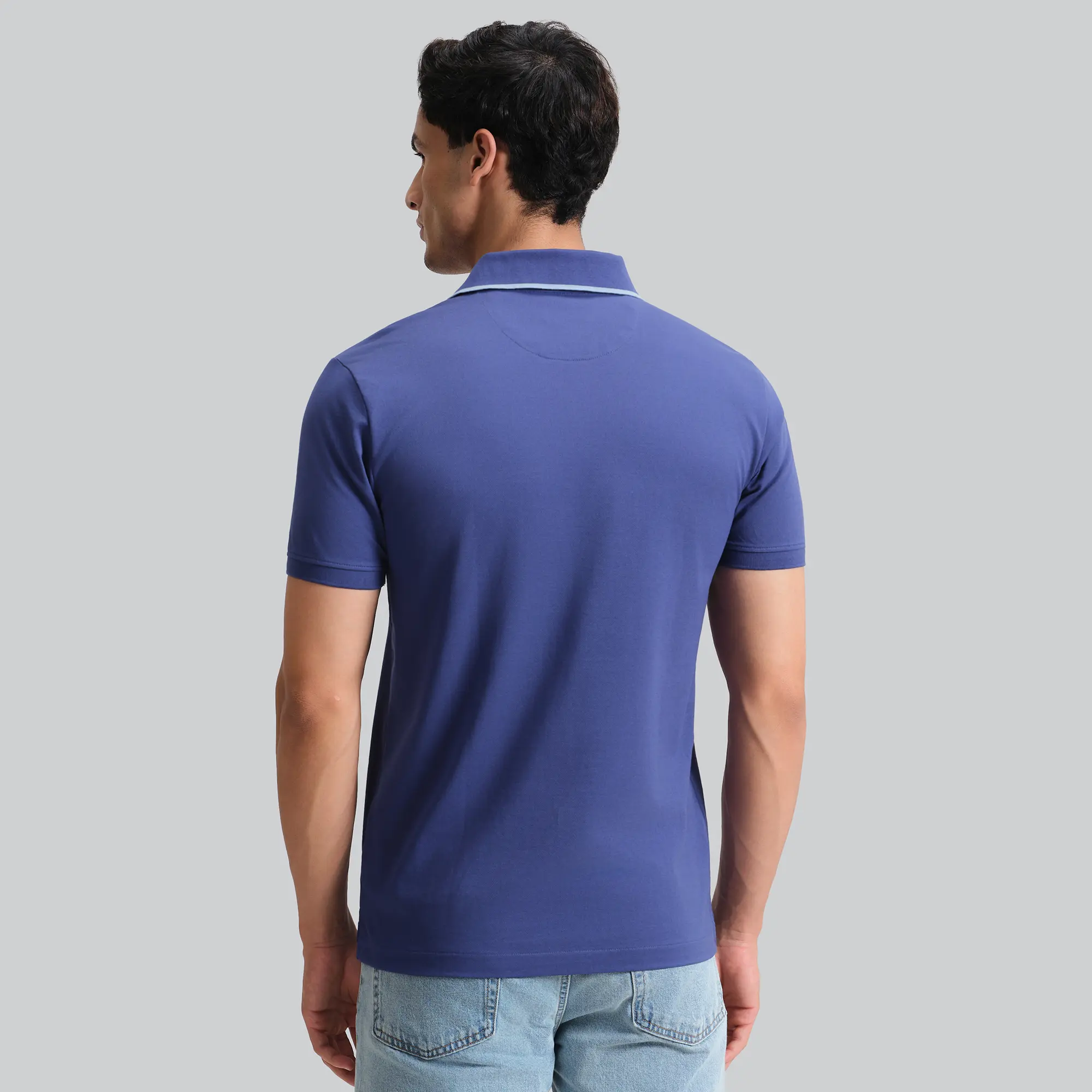 Pique Polo T-shirt - Iris Blue - Image 6