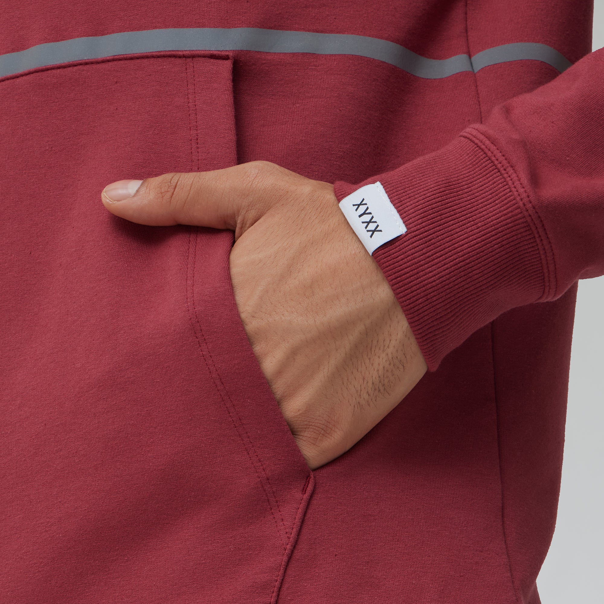 Ascent French Terry Cotton Blend Hoodie and Joggers Co-Ord Crimson Red - Image 5