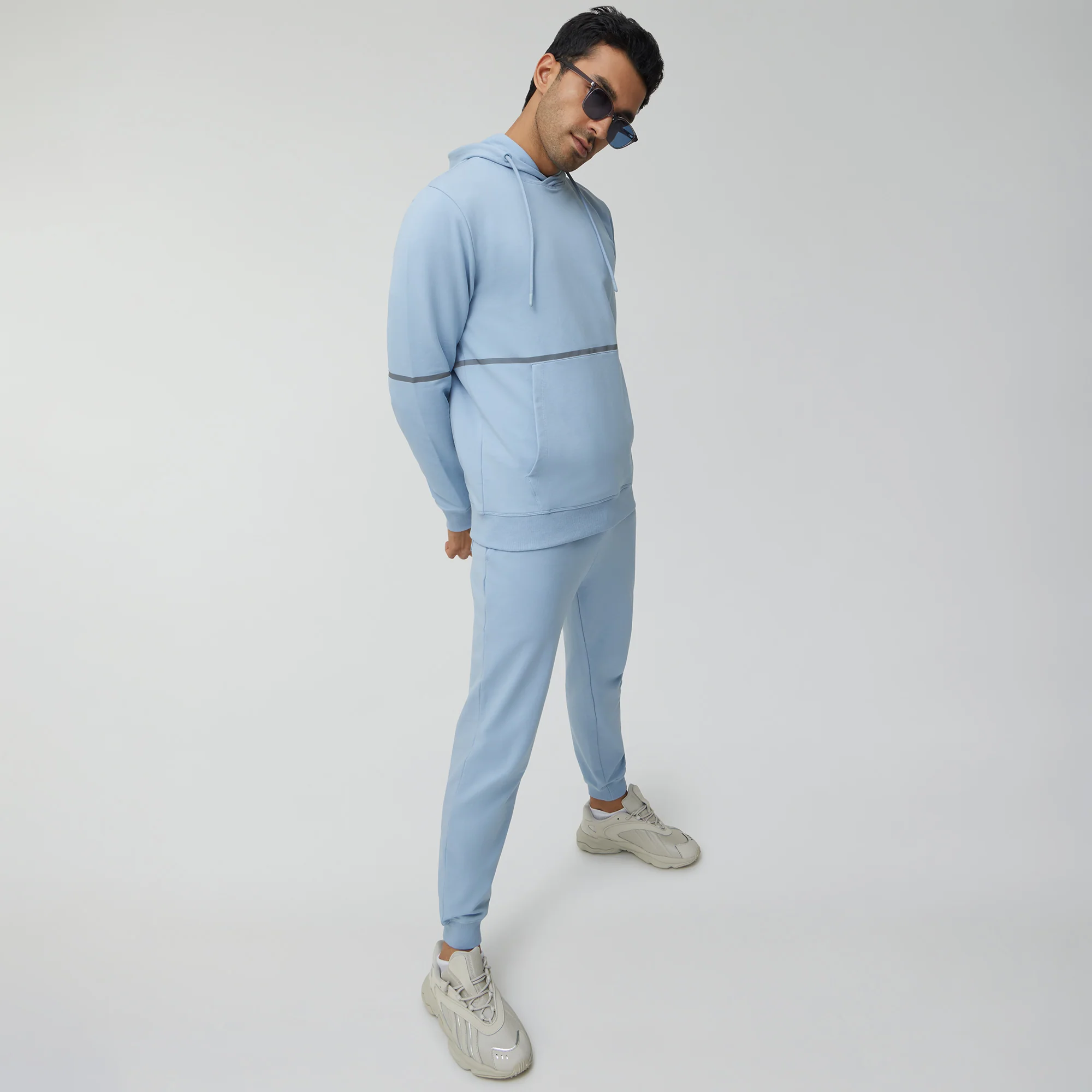 Ascent French Terry Cotton Blend Hoodie and Joggers Co-Ord Glacier Blue - Image 2