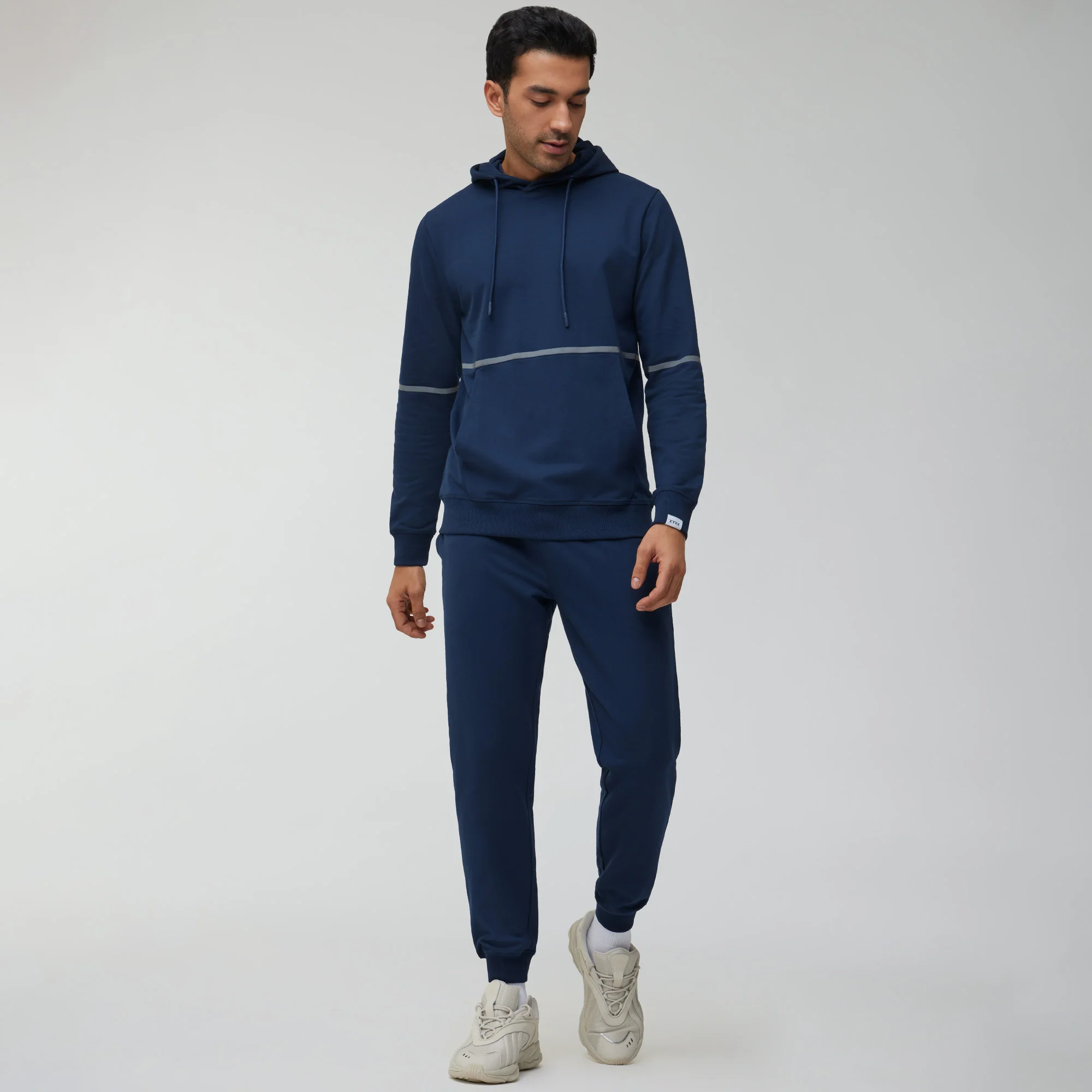 Ascent French Terry Cotton Blend Hoodie and Joggers Co-Ord Midnight Blue - Image 2
