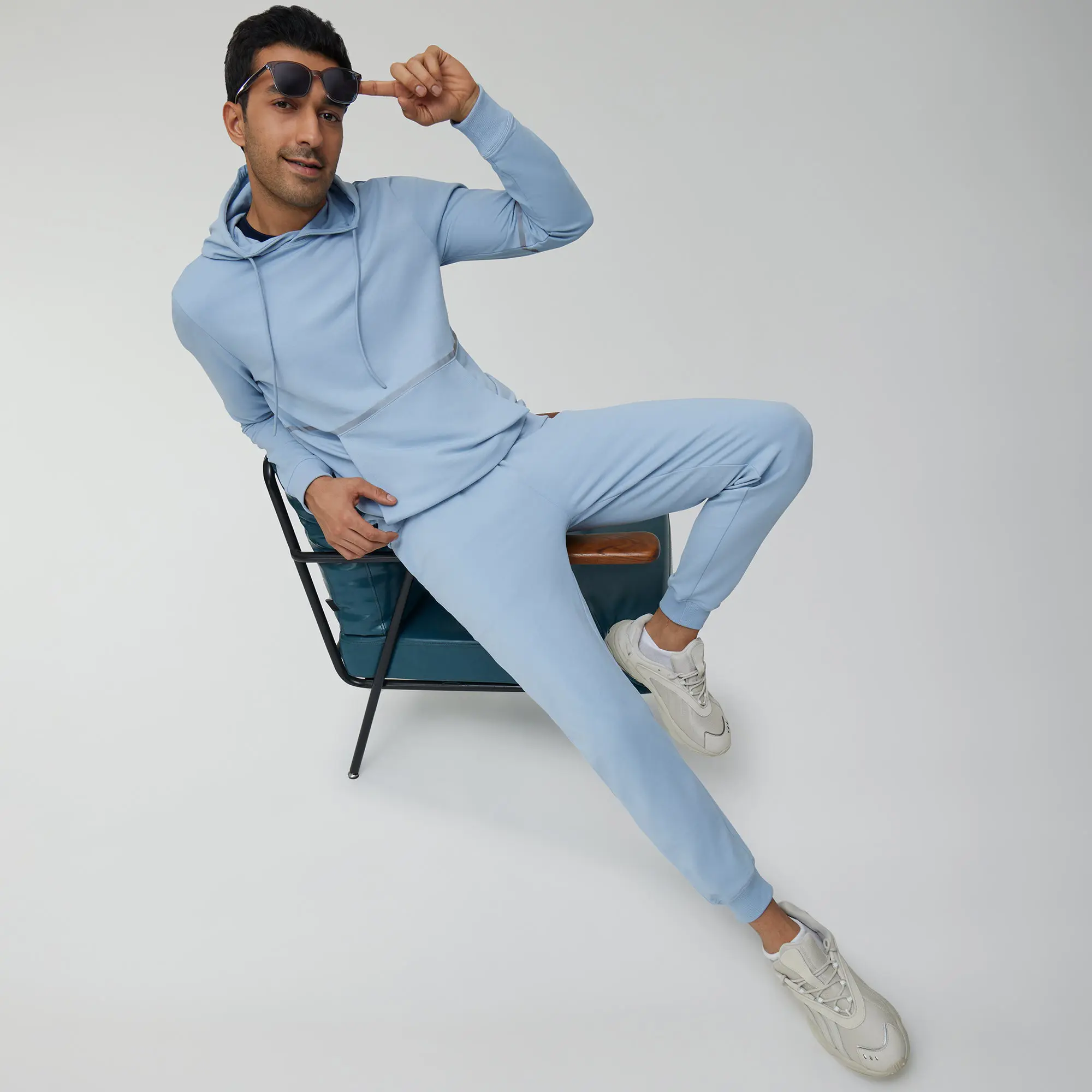 Ascent French Terry Cotton Blend Hoodies Glacier Blue - Image 2