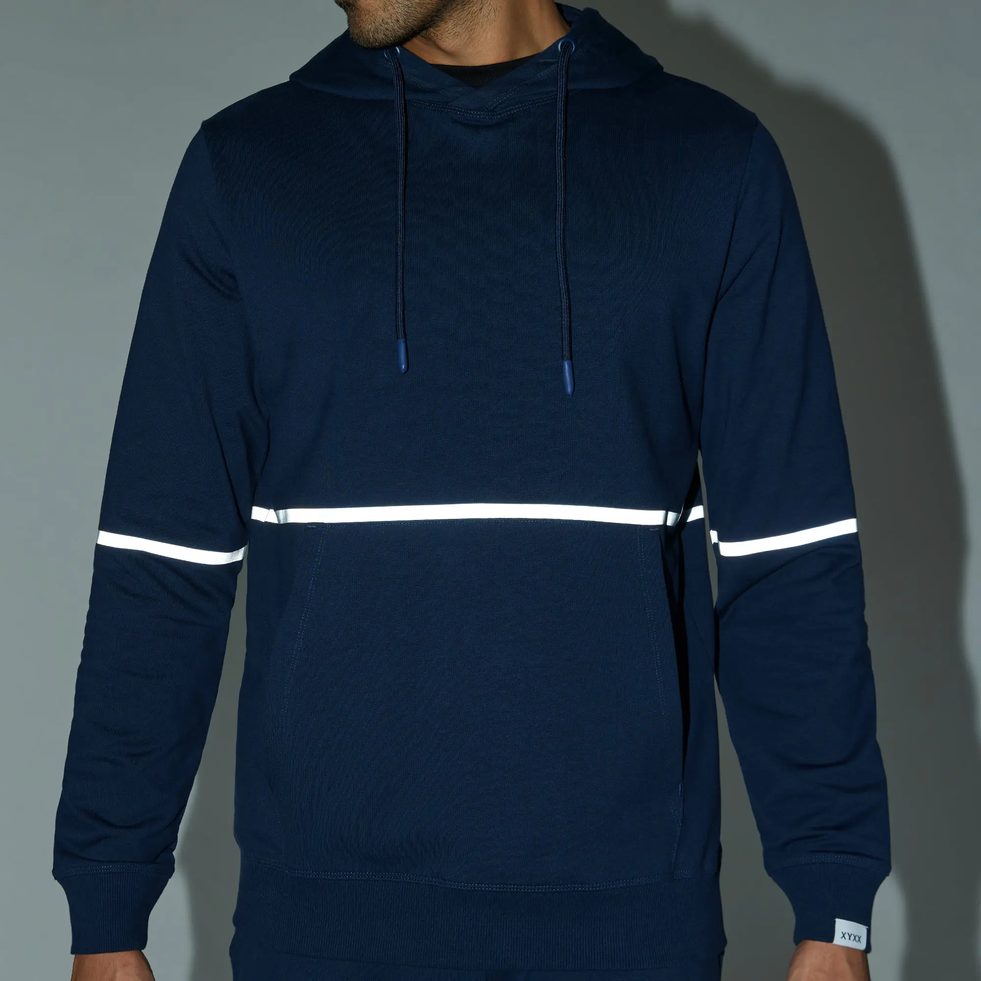 Ascent French Terry Cotton Blend Hoodies Midnight Blue - Image 5