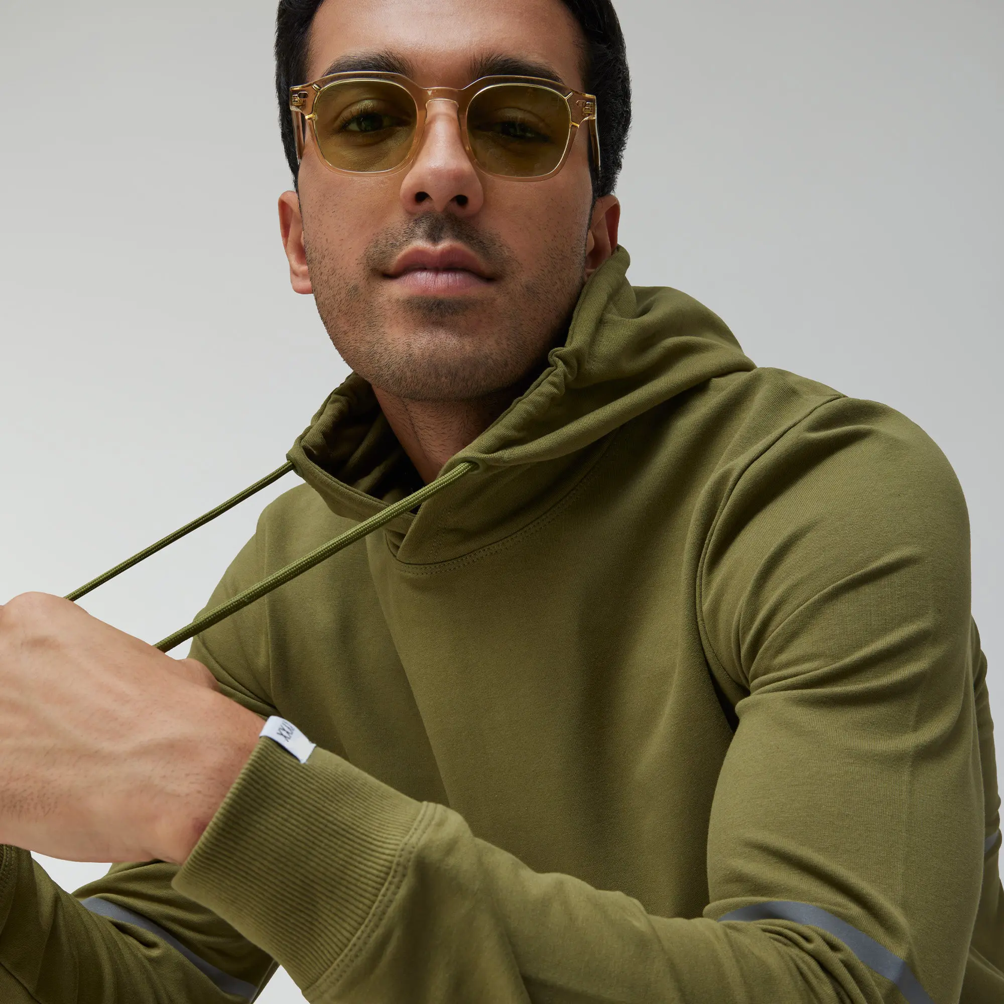 Ascent French Terry Cotton Blend Hoodies Olive Green - Image 6