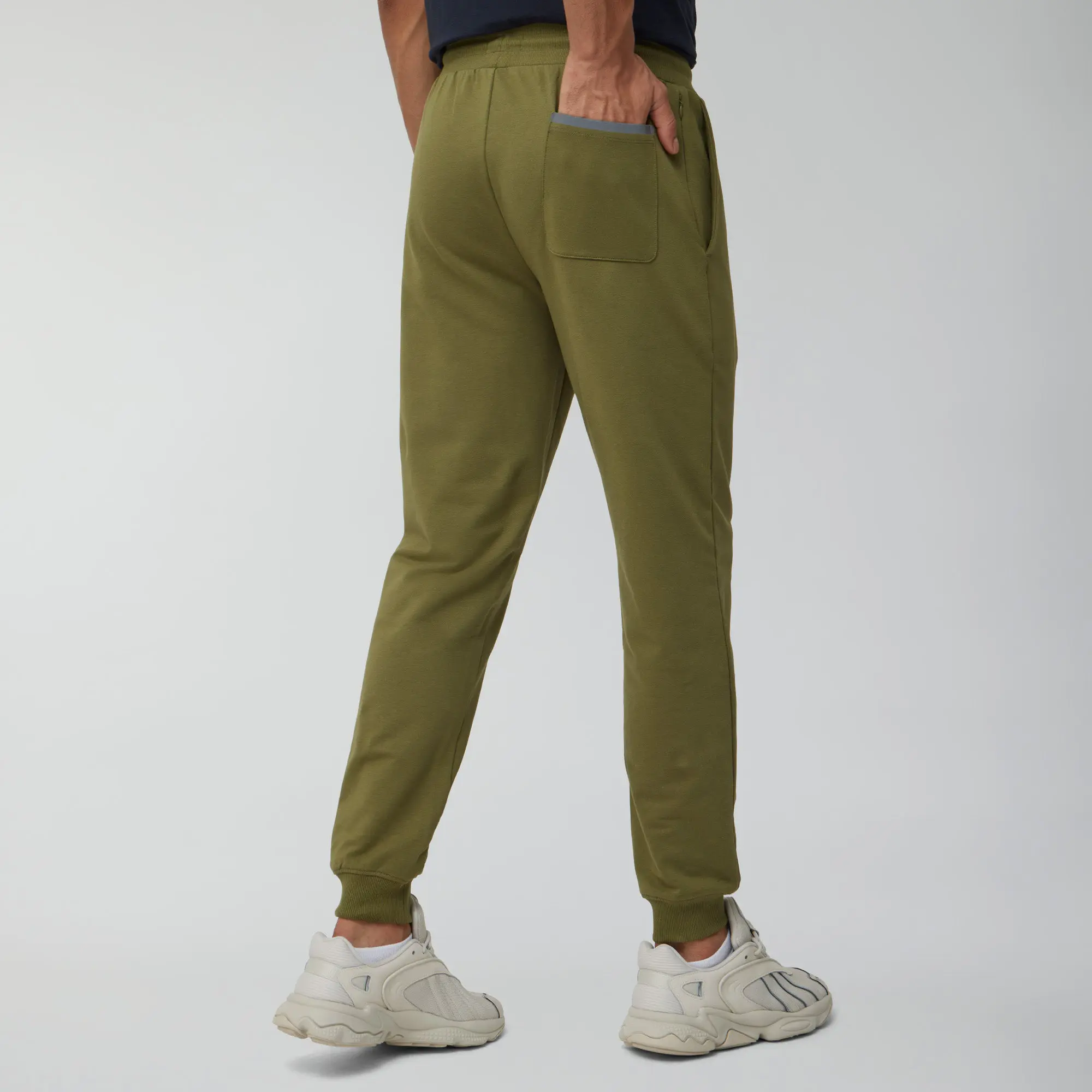 Ascent French Terry Cotton Blend Joggers Olive Green - Image 4