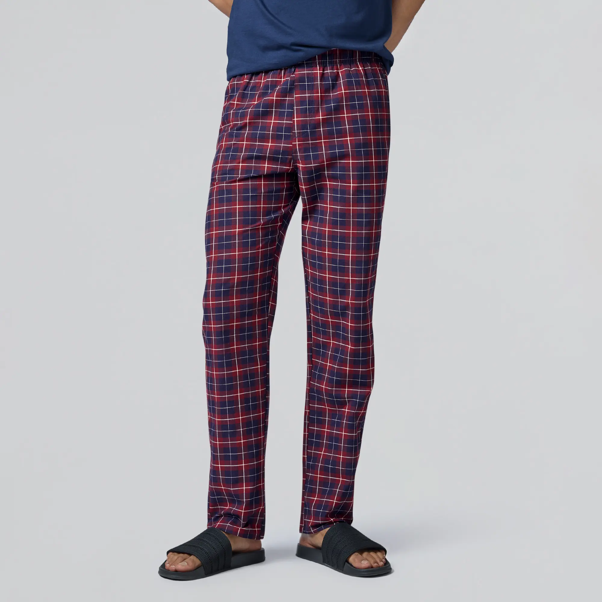 Checkmate Combed Cotton Pyjamas Autumn Maroon - Image 2