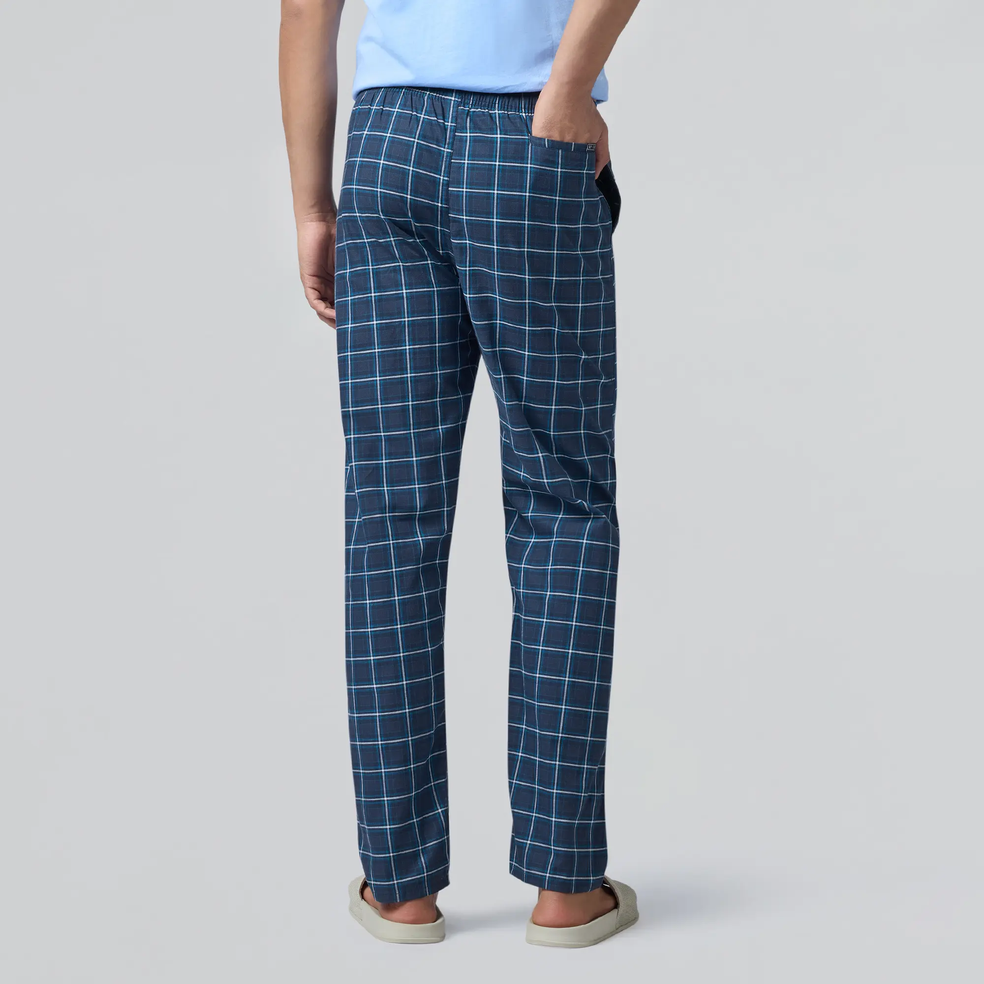 Checkmate Combed Cotton Pyjamas Vivid Blue - Image 5