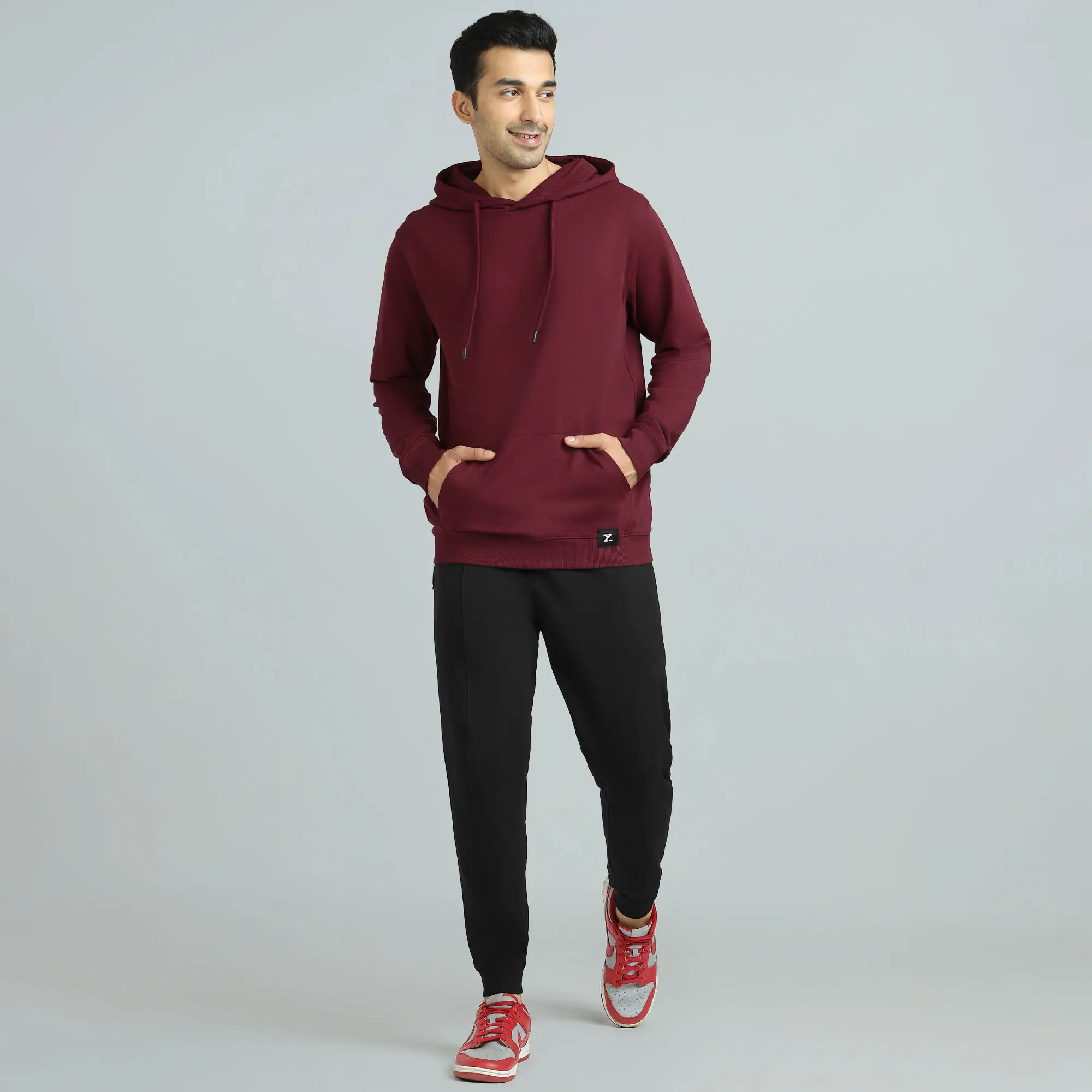 Cruze French Terry Cotton Hoodies Auburn Red - Image 4