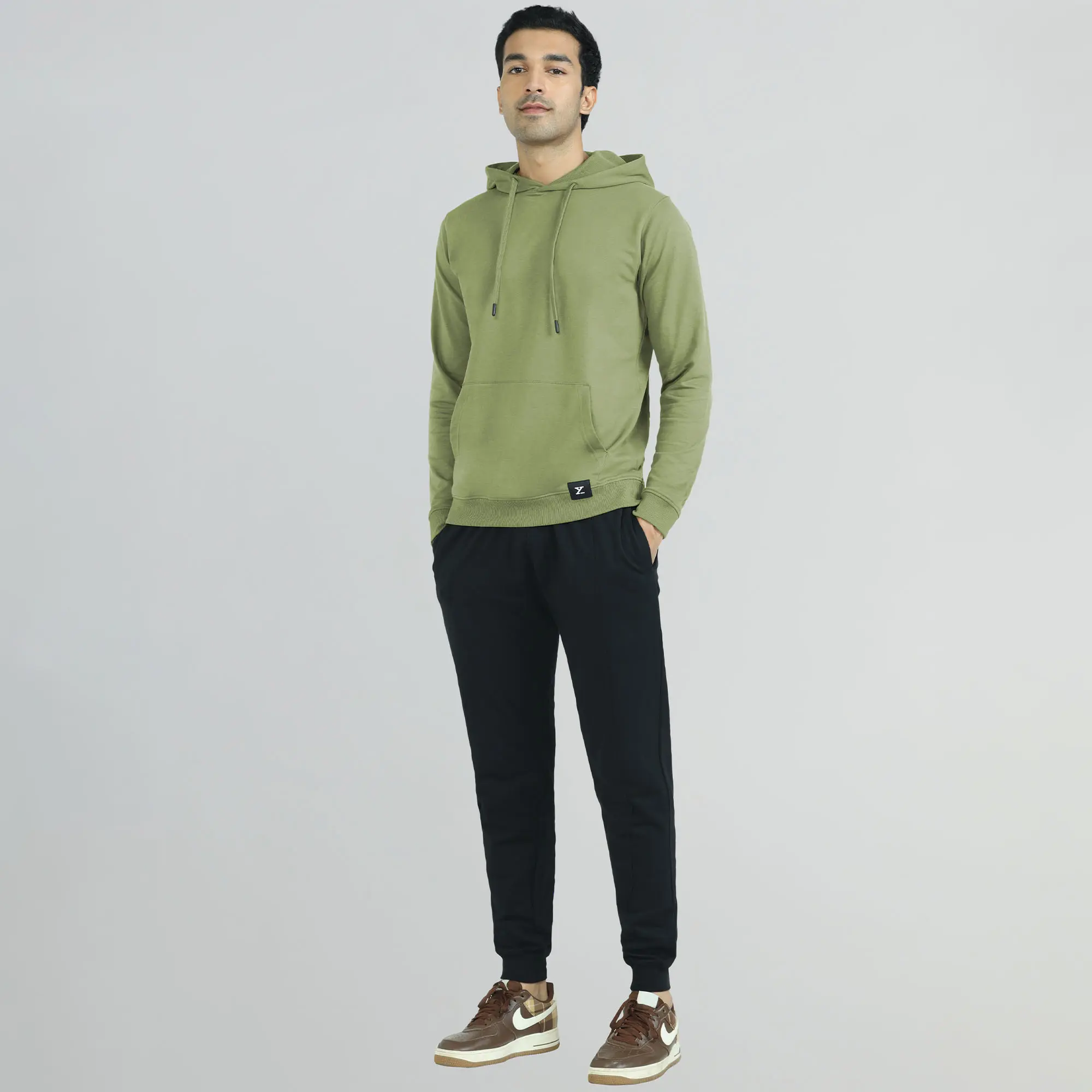 Cruze French Terry Cotton Hoodies Olive Green - Image 2