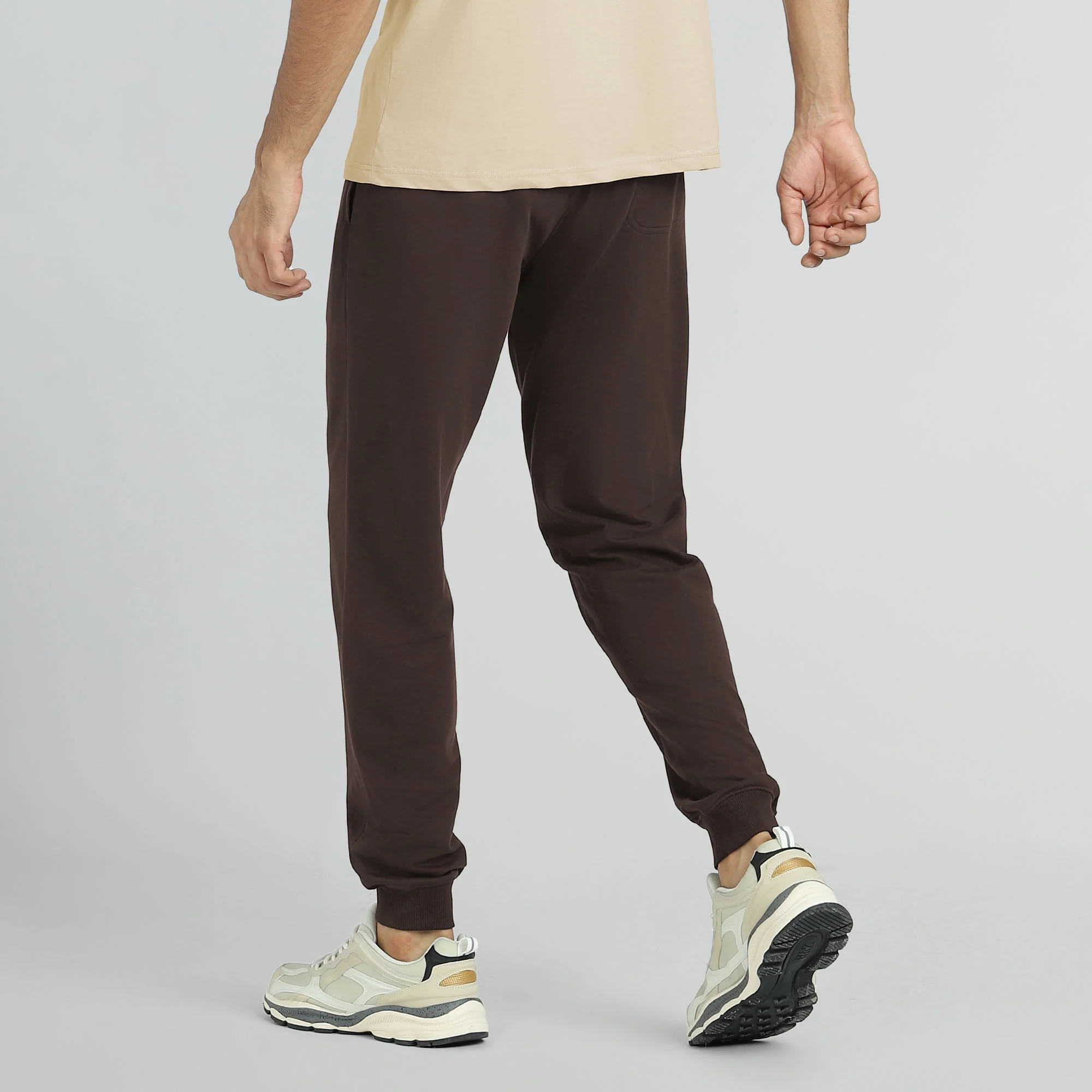 Cruze French Terry Cotton Joggers Malt Brown - Image 3