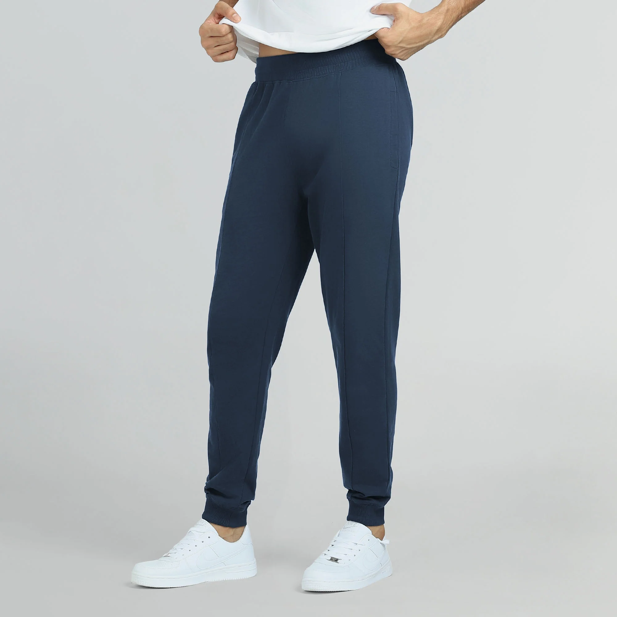 Cruze French Terry Cotton Joggers Opal Blue - Image 4