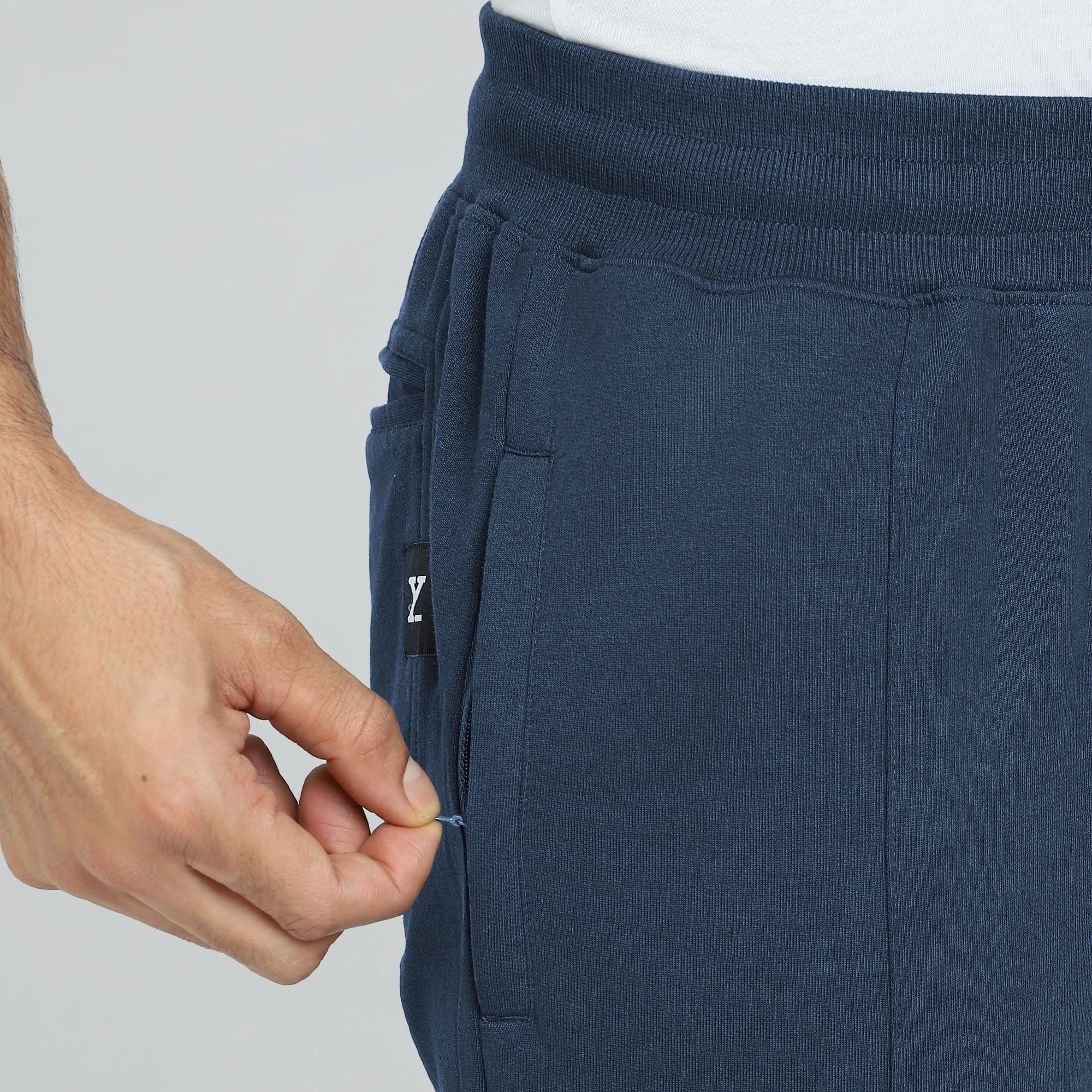 Cruze French Terry Cotton Joggers Opal Blue - Image 5