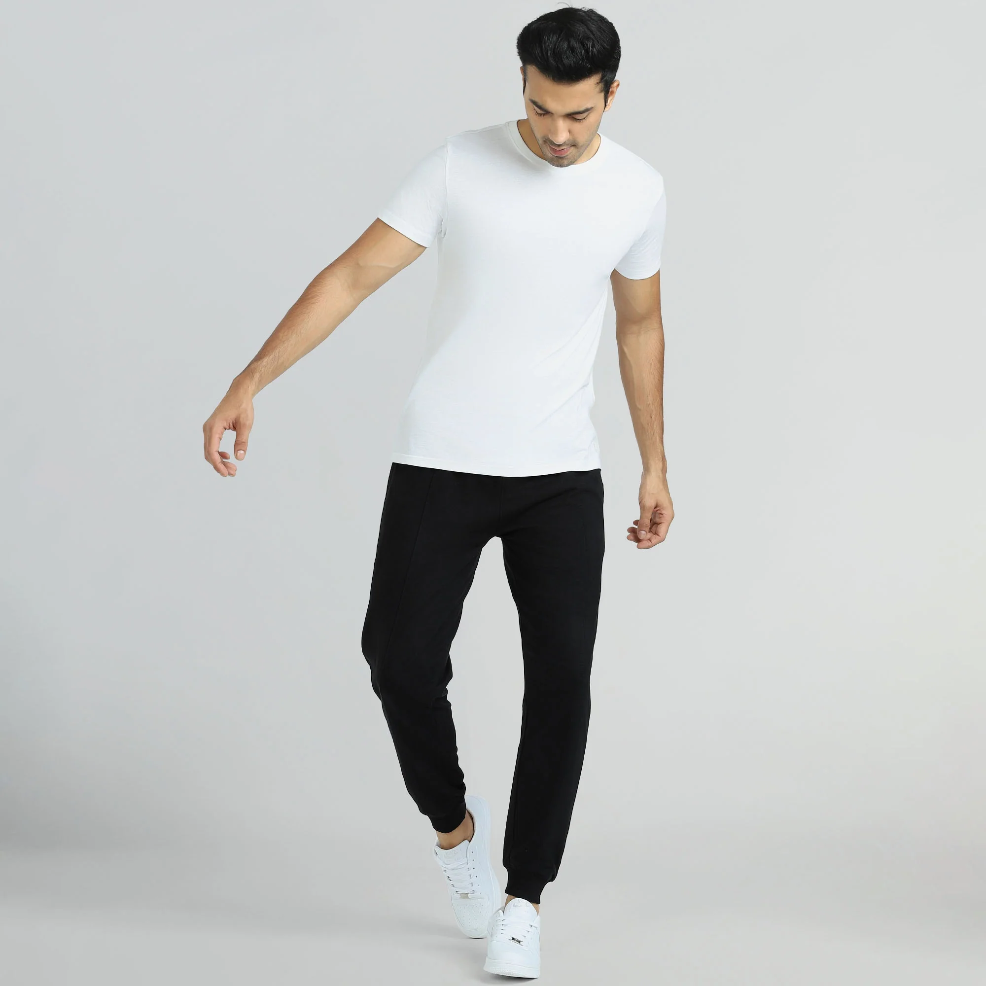 Cruze French Terry Cotton Joggers Pitch Black - Image 2