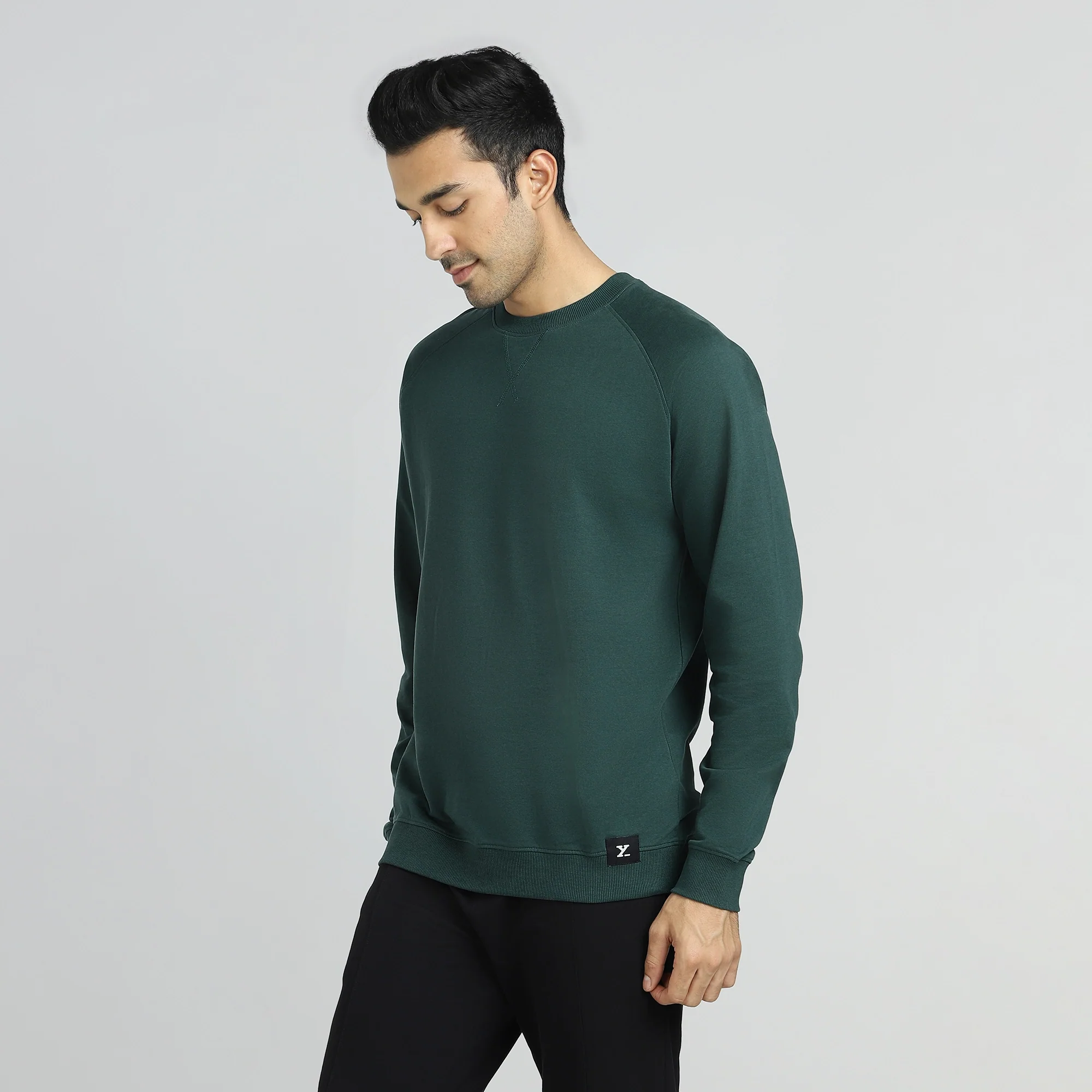 Cruze French Terry Cotton Sweatshirts Forest Green - Image 3