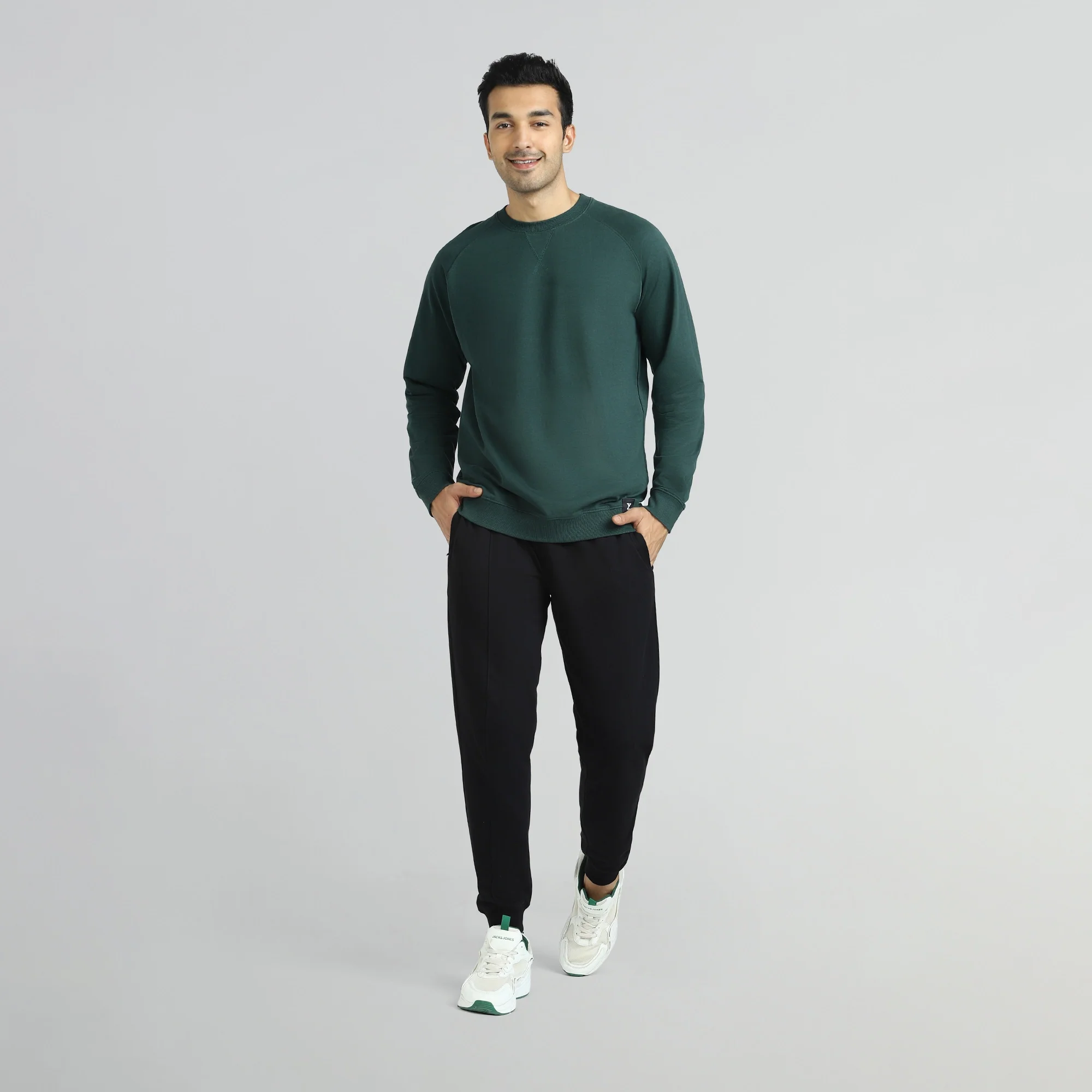 Cruze French Terry Cotton Sweatshirts Forest Green - Image 4