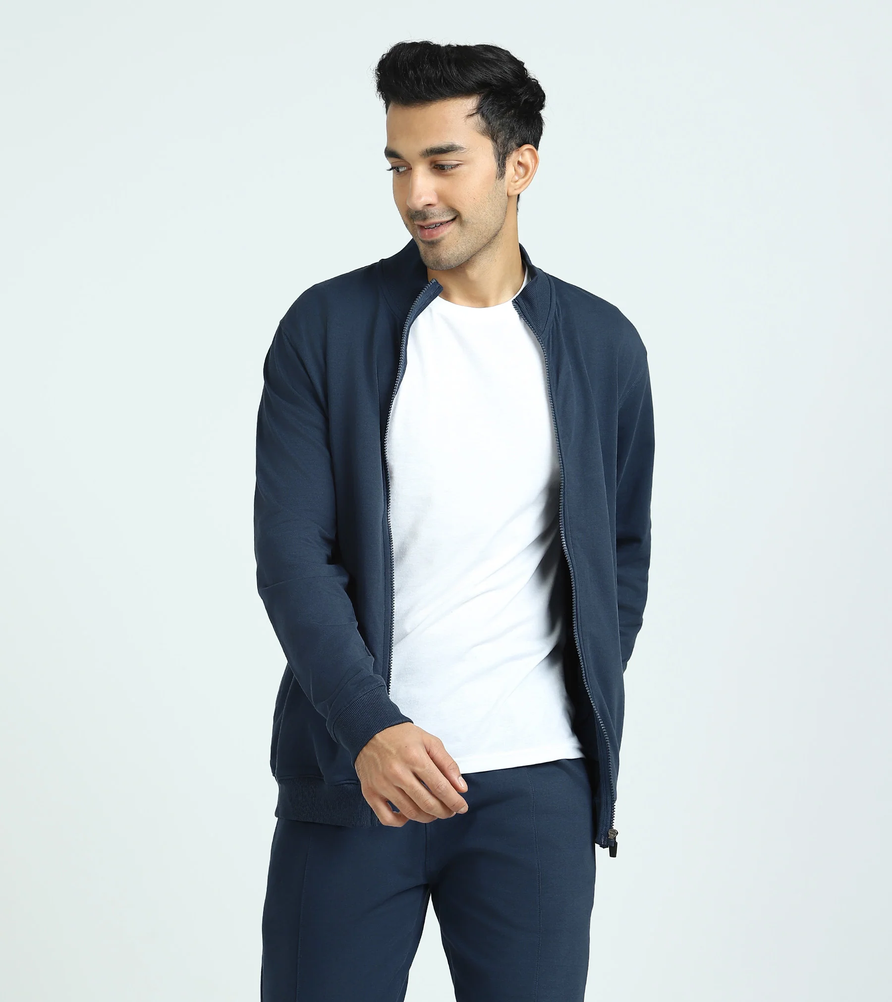 French Terry Cotton Zip-Up Jacket Co-Ord Set - Image 3