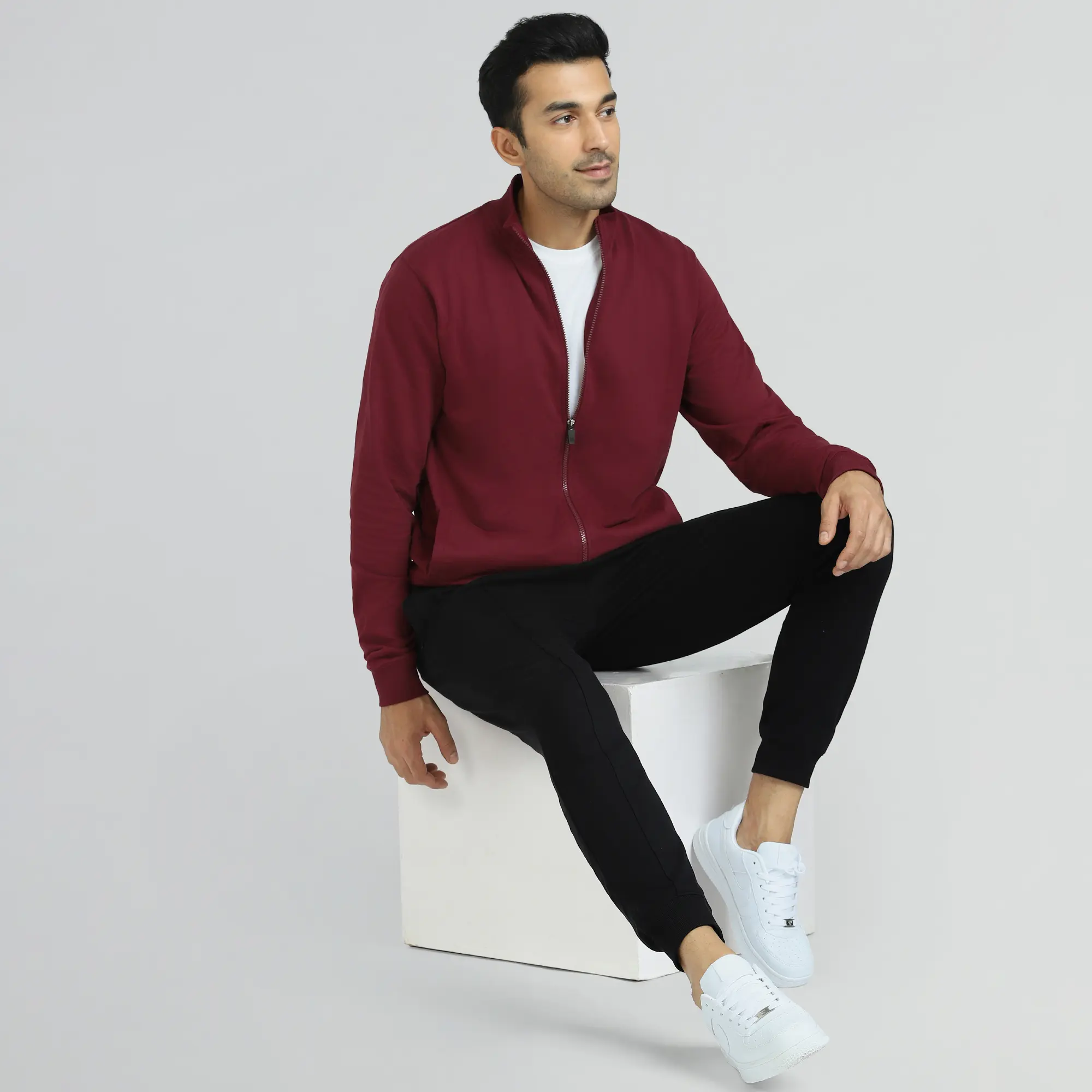 Cruze French Terry Cotton Zip Ups Auburn Red - Image 5