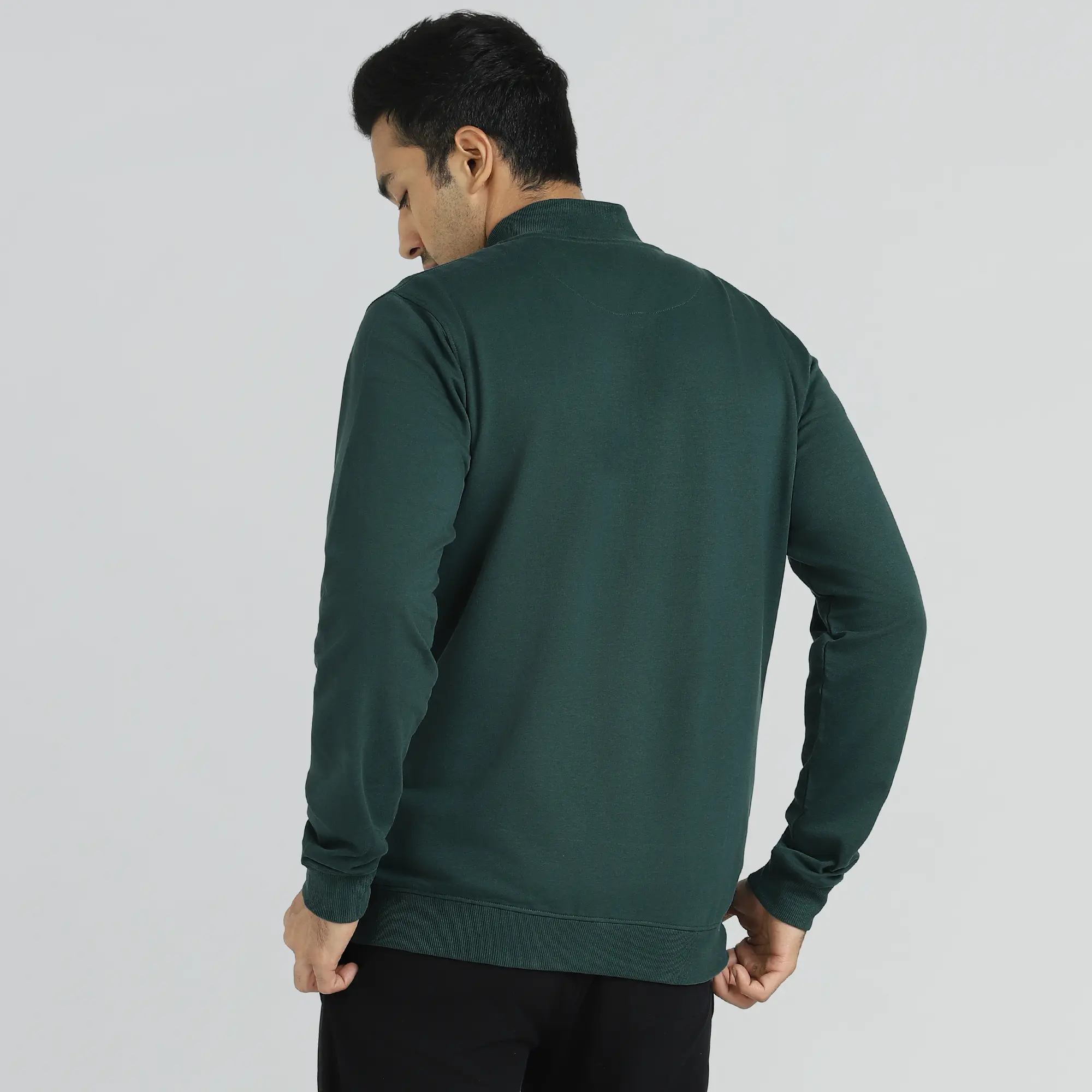 Cruze French Terry Cotton Zip Ups Forest Green - Image 5