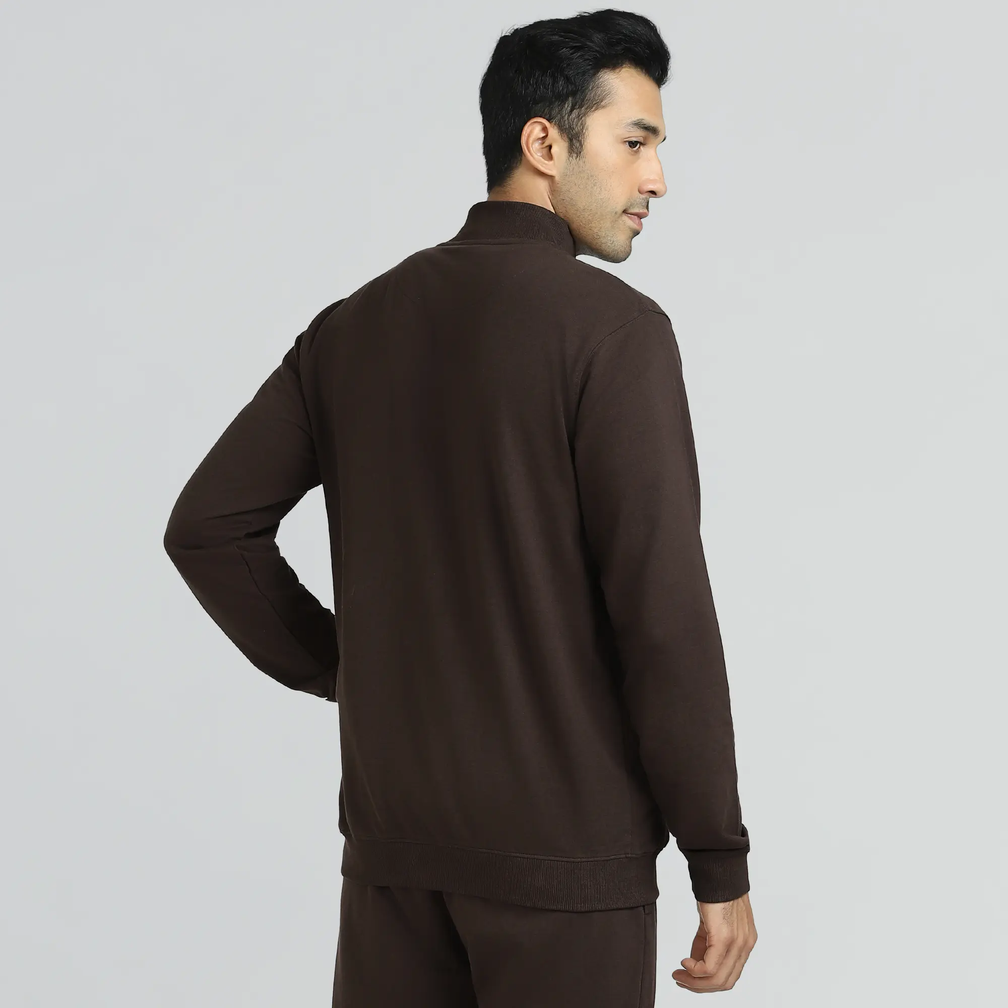 Cruze French Terry Cotton Zip Ups Malt Brown - Image 4