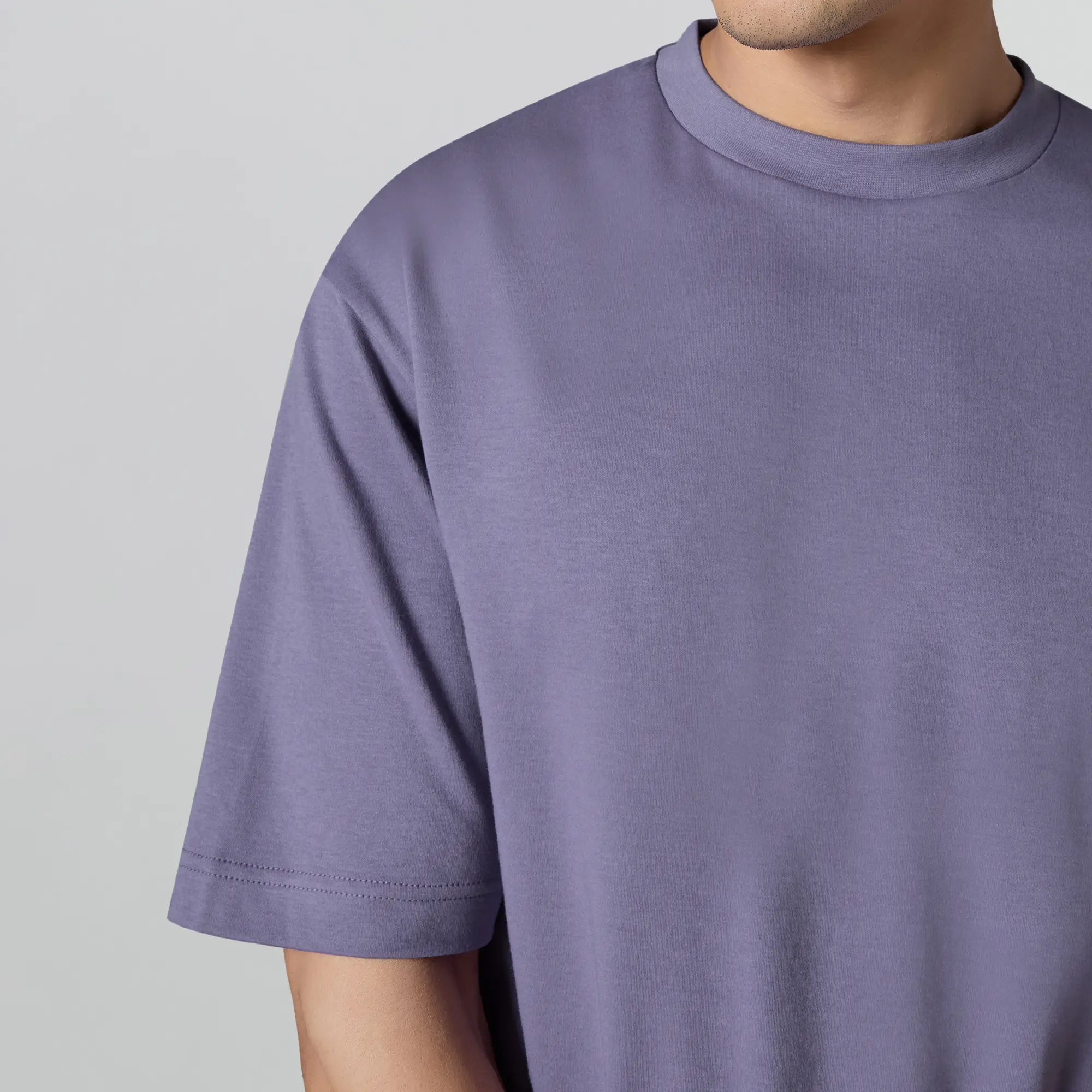 Drift Cotton Oversized T-shirts Dusty Purple - Image 5