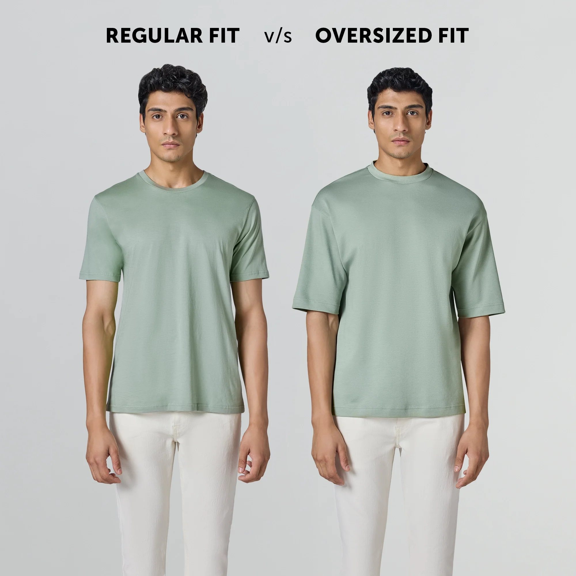 Drift Cotton Oversized T-shirts Sage Green - Image 3