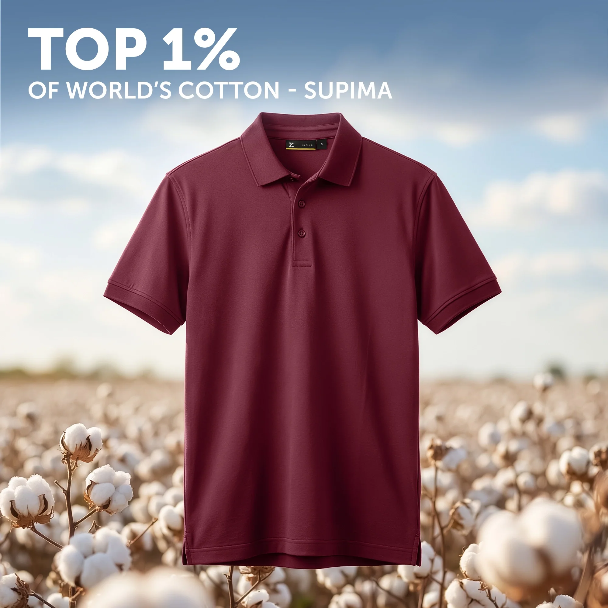 Supima Cotton Slim Fit Polo - Merlot Maroon - Image 2