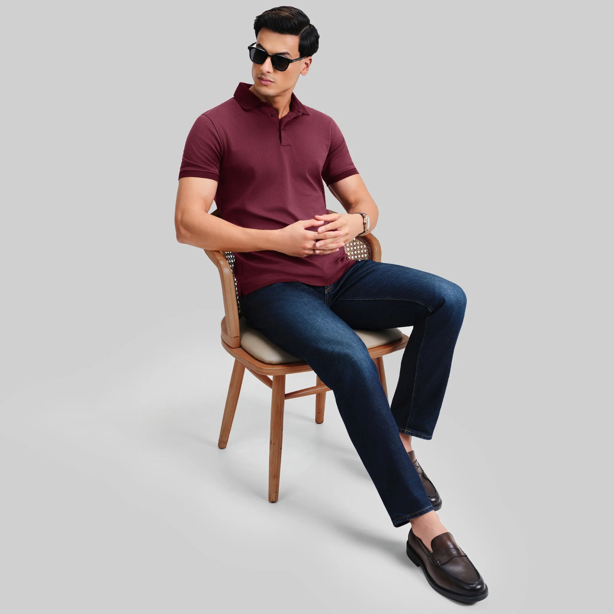 Supima Cotton Slim Fit Polo - Merlot Maroon - Image 6
