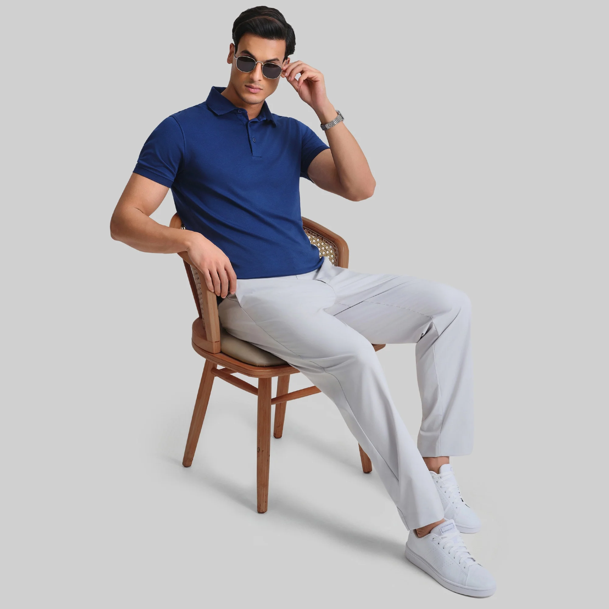 Supima Cotton Slim Fit Polo - Midnight Blue - Image 6