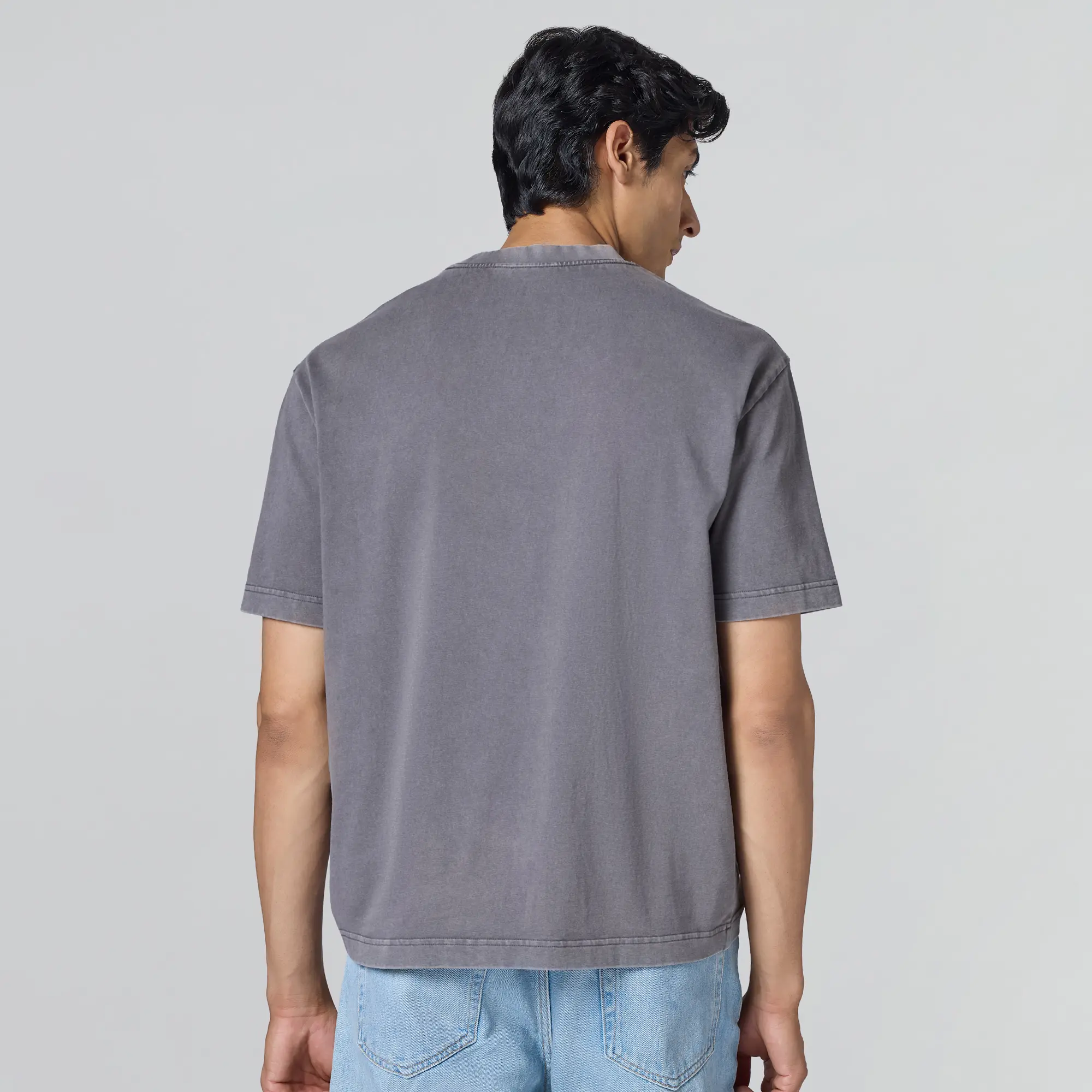 Haze Relaxed Fit Washed T-shirt - Graphite Grey - Image 6