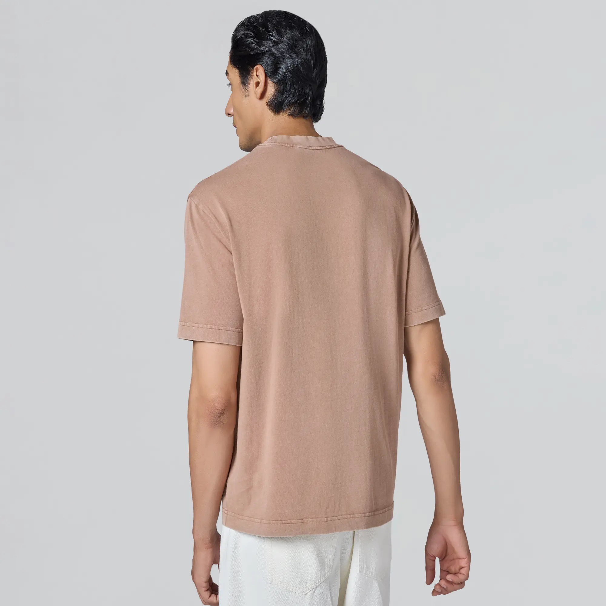 Haze Relaxed Fit Washed T-shirt - Mocha Brown - Image 6