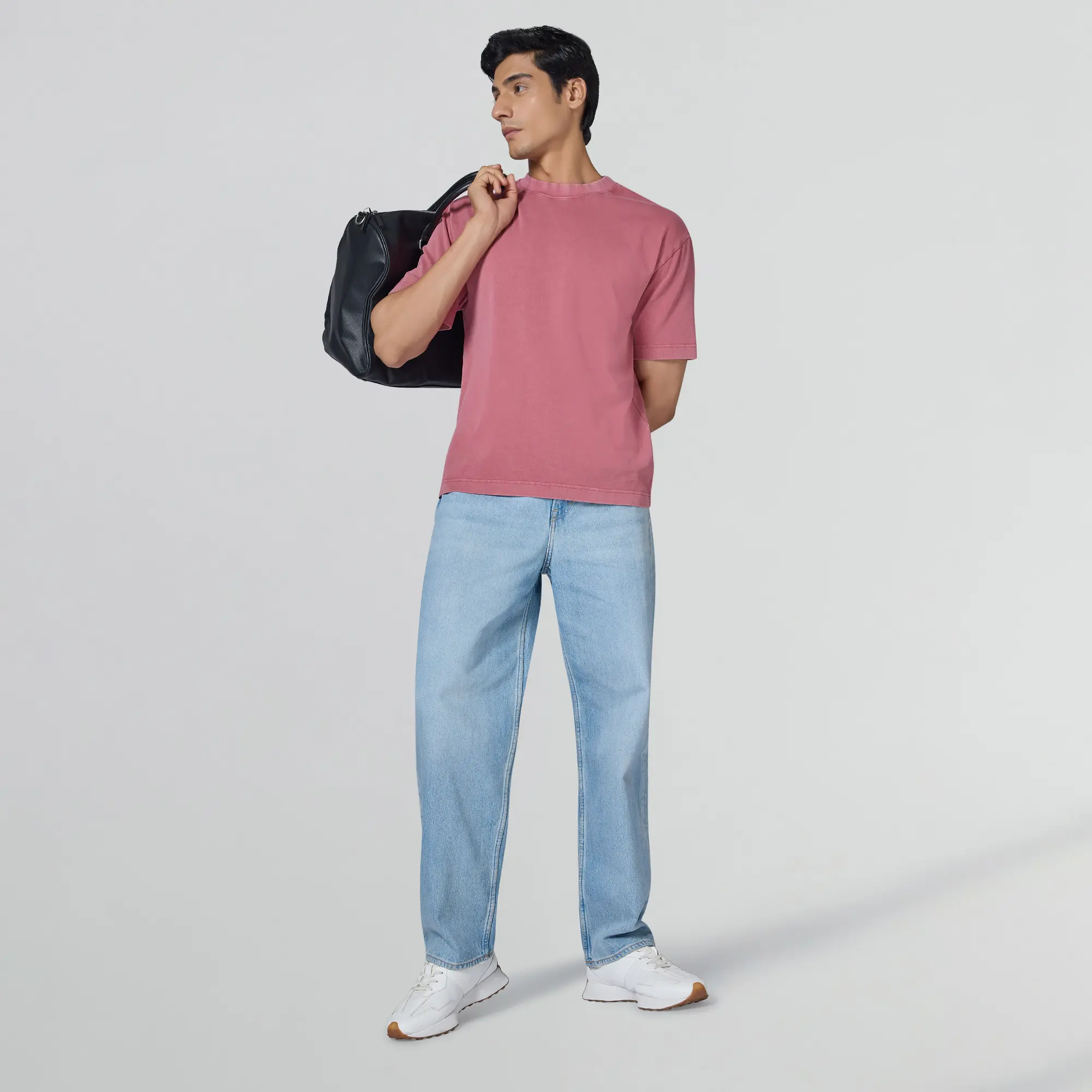 Haze Relaxed Fit Washed T-shirt - Vintage Pink - Image 3