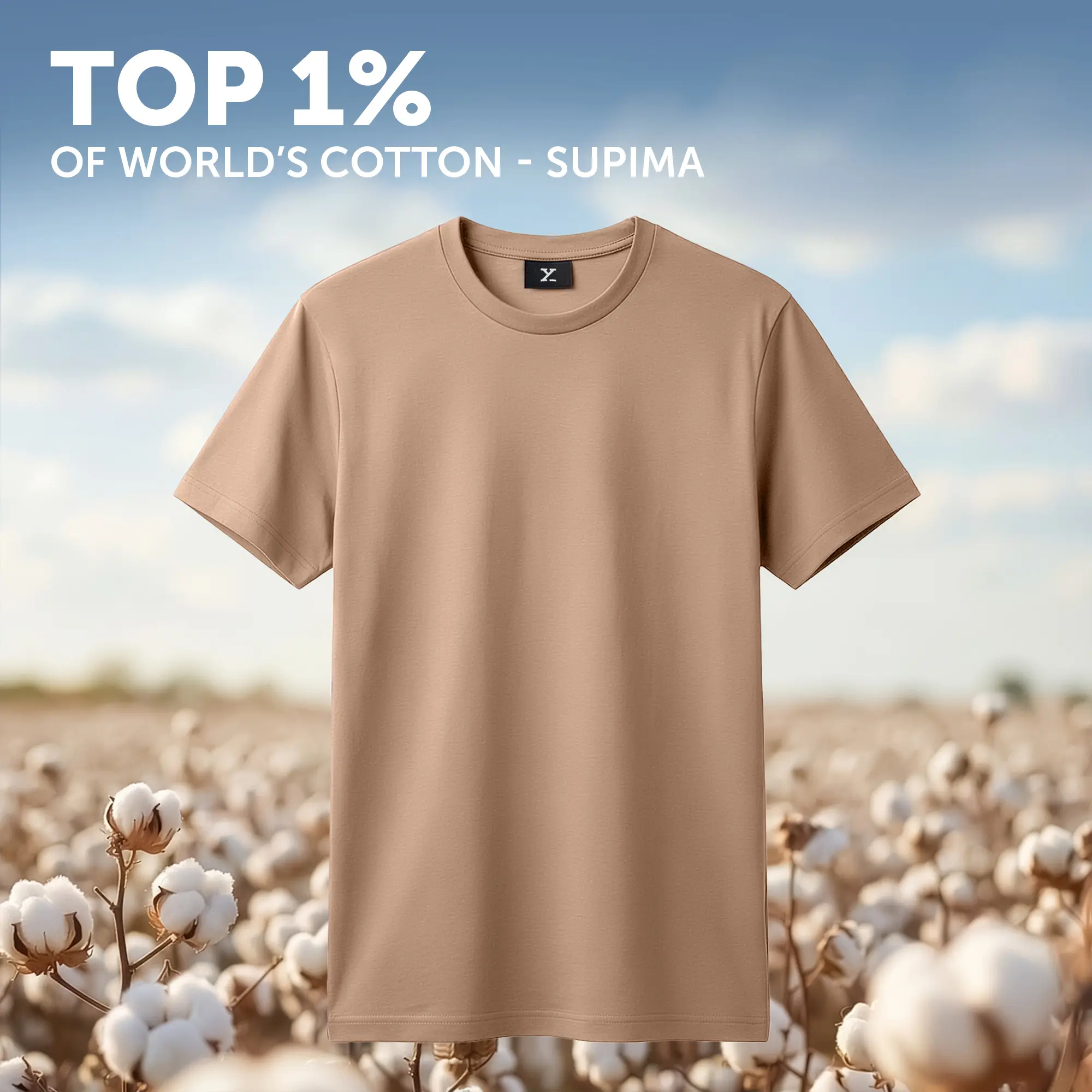 Iconique Supima Cotton T-shirt Brown Latte - Image 2