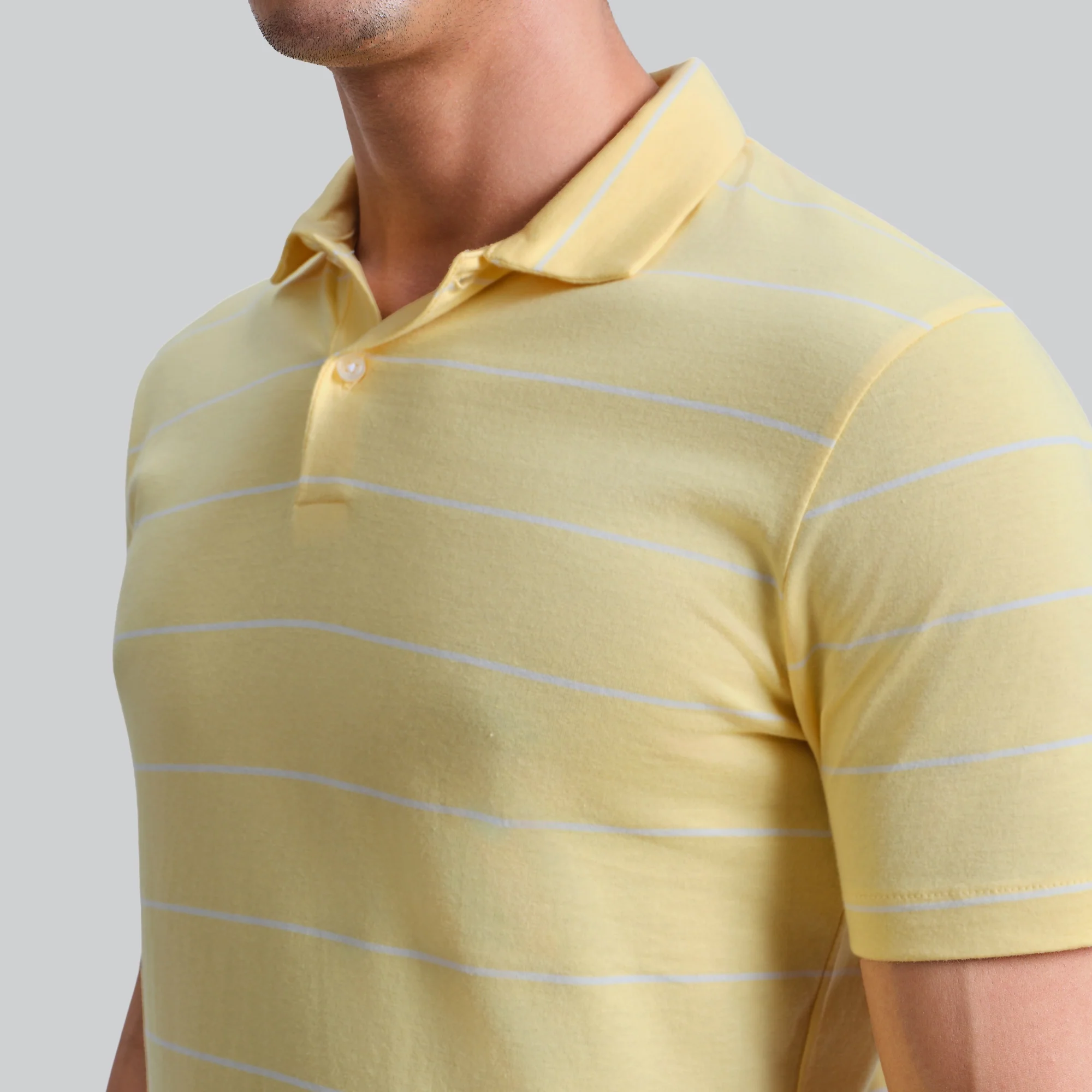 Linea Cotton Polo T-shirt - Butter Yellow - Image 5