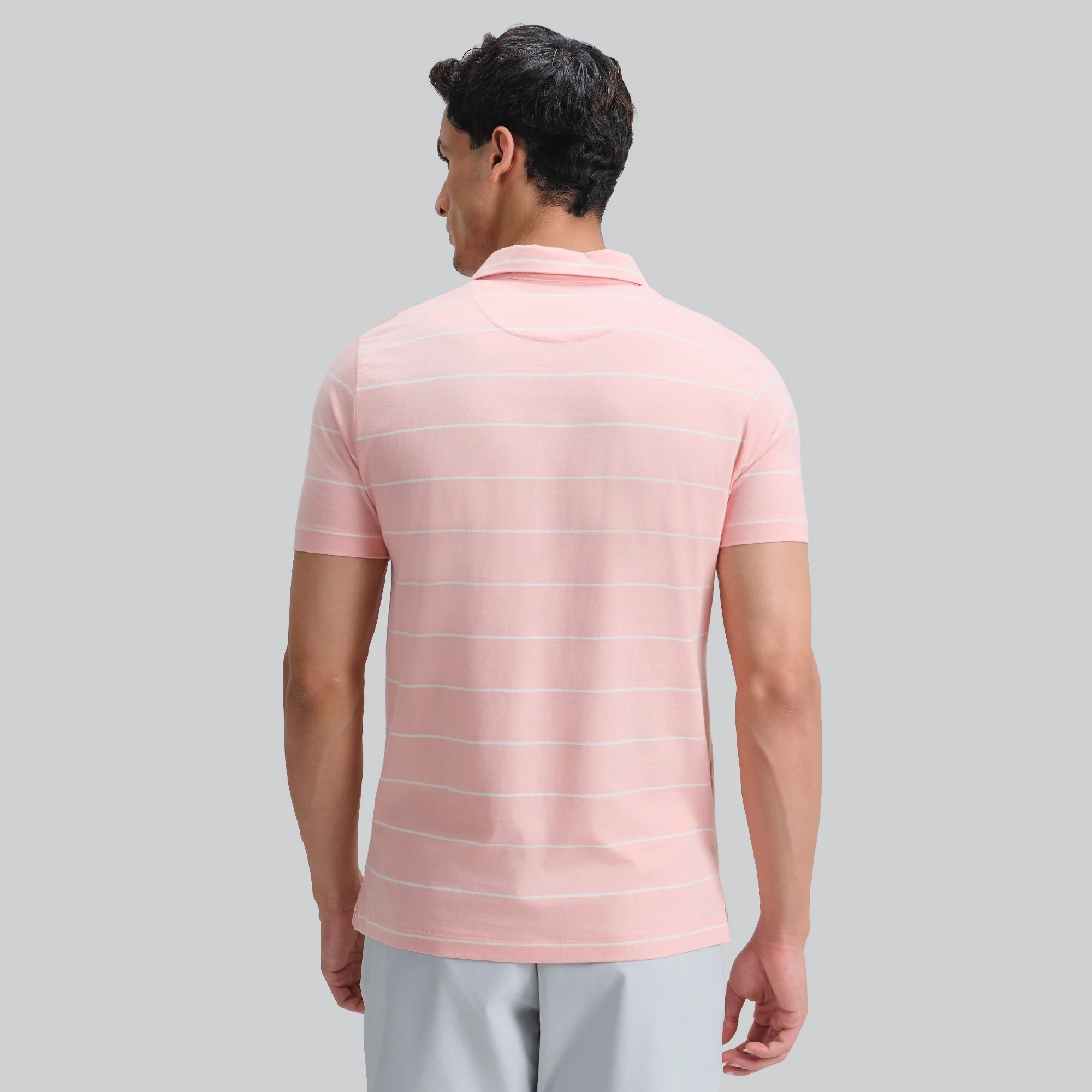 Linea Cotton Polo T-shirt - Coral Pink - Image 6
