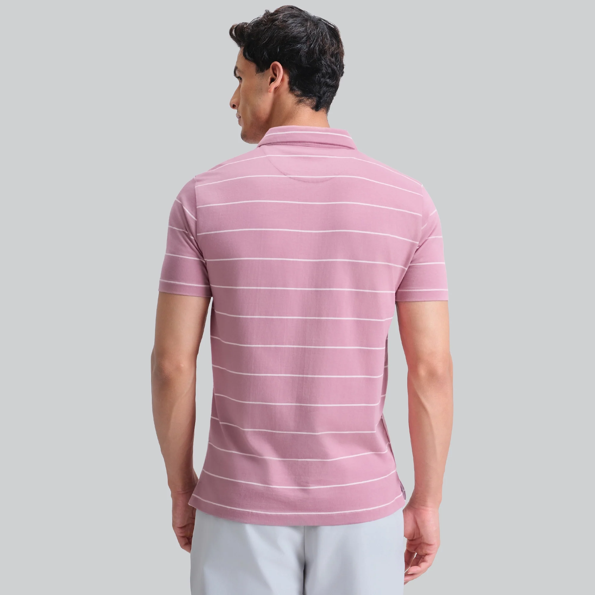 Linea Cotton Polo T-shirt - Dusty Pink - Image 6