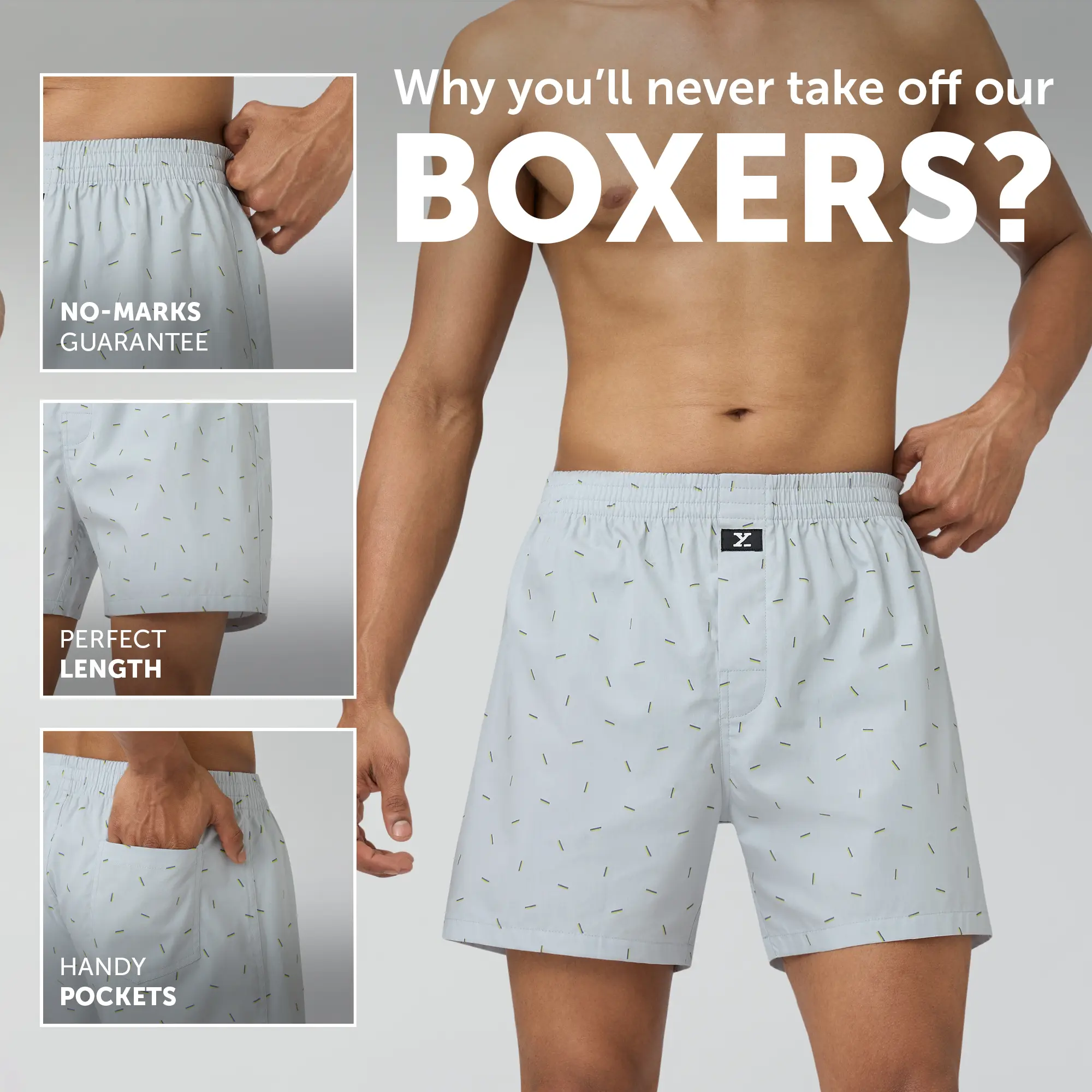 Astor Lounge Inner Boxers Line Grey - Image 2