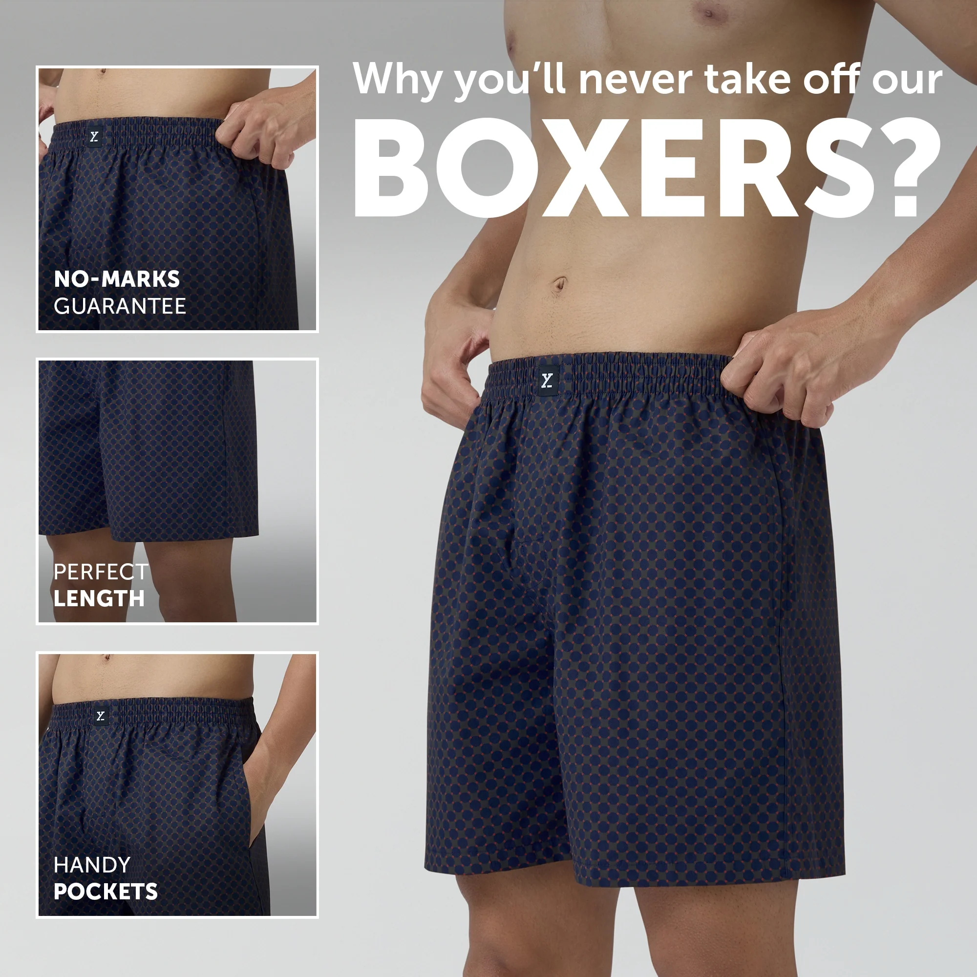 Astor Combed Cotton Boxer Shorts Blue Circle - Image 2