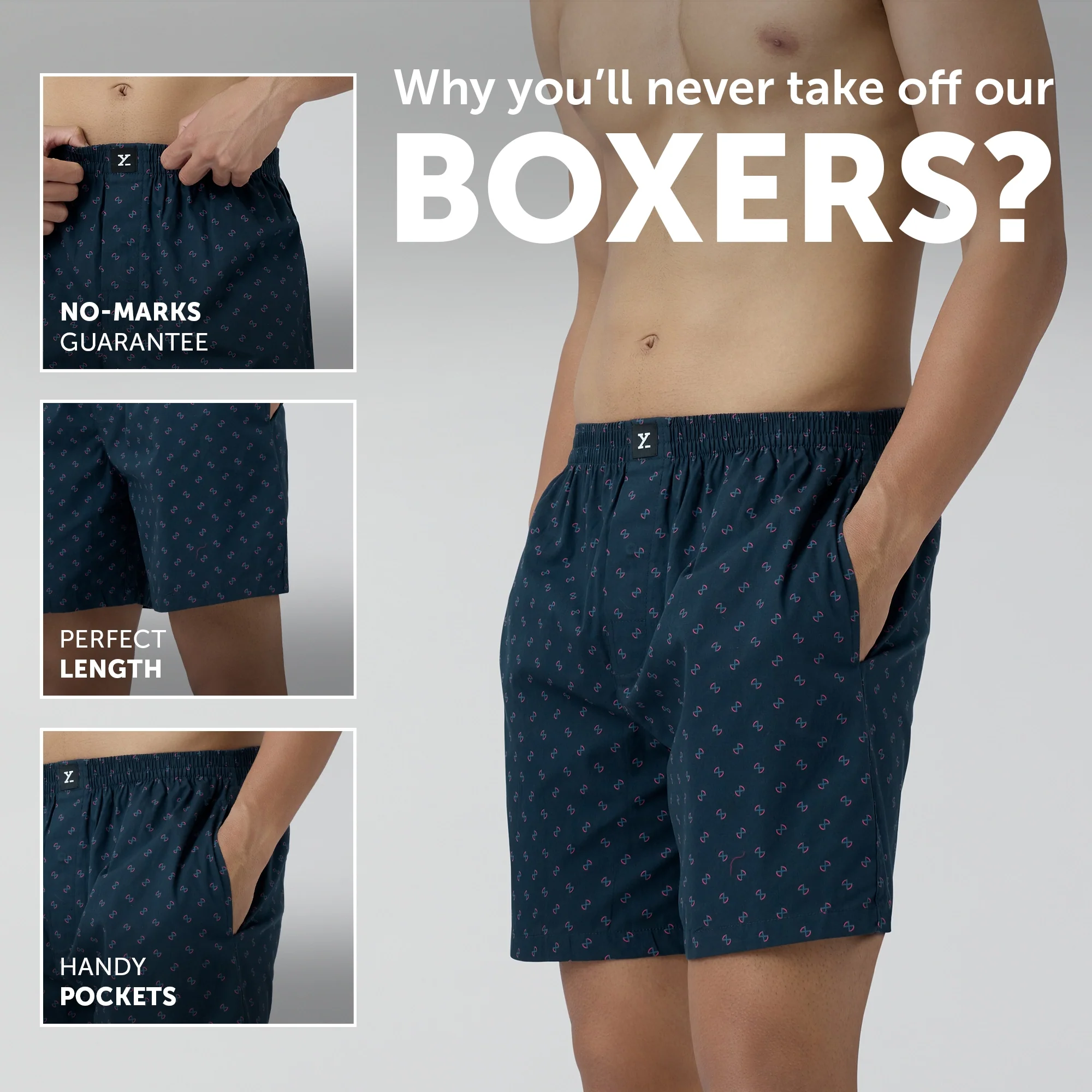 Astor Combed Cotton Boxer Shorts Infinity Blue - Image 2