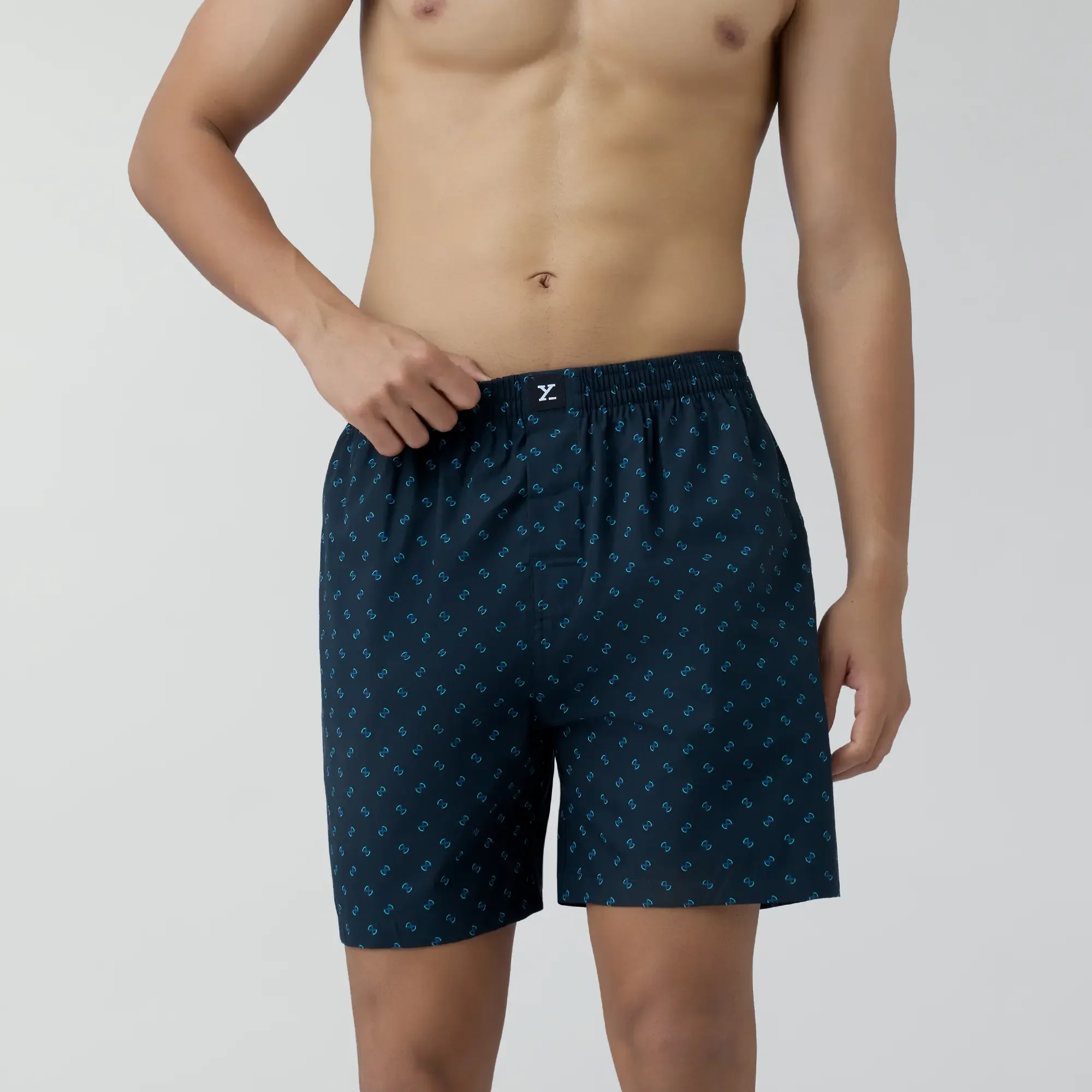 Astor Combed Cotton Boxer Shorts Infinity Blue - Image 4