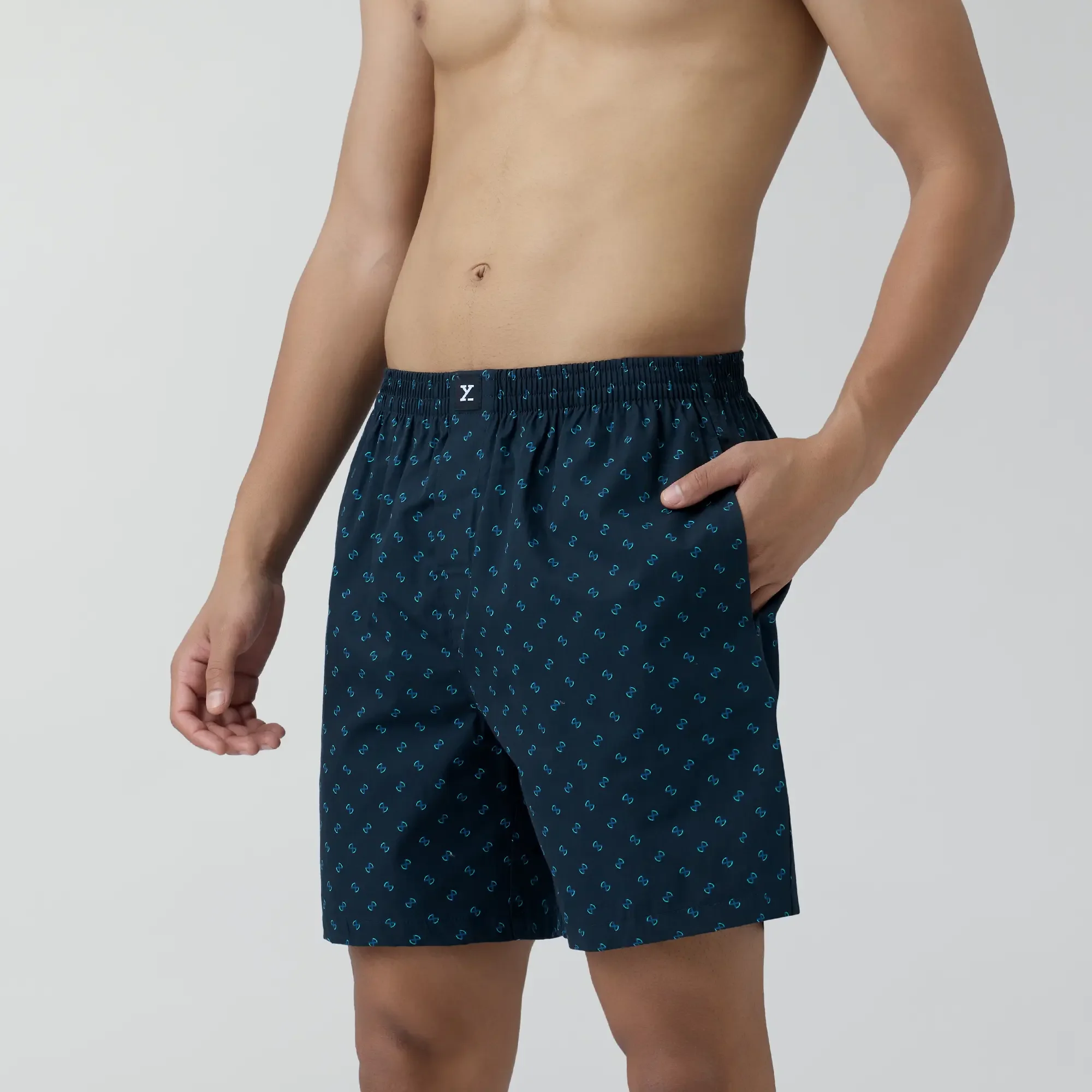 Astor Combed Cotton Boxer Shorts Infinity Blue - Image 7