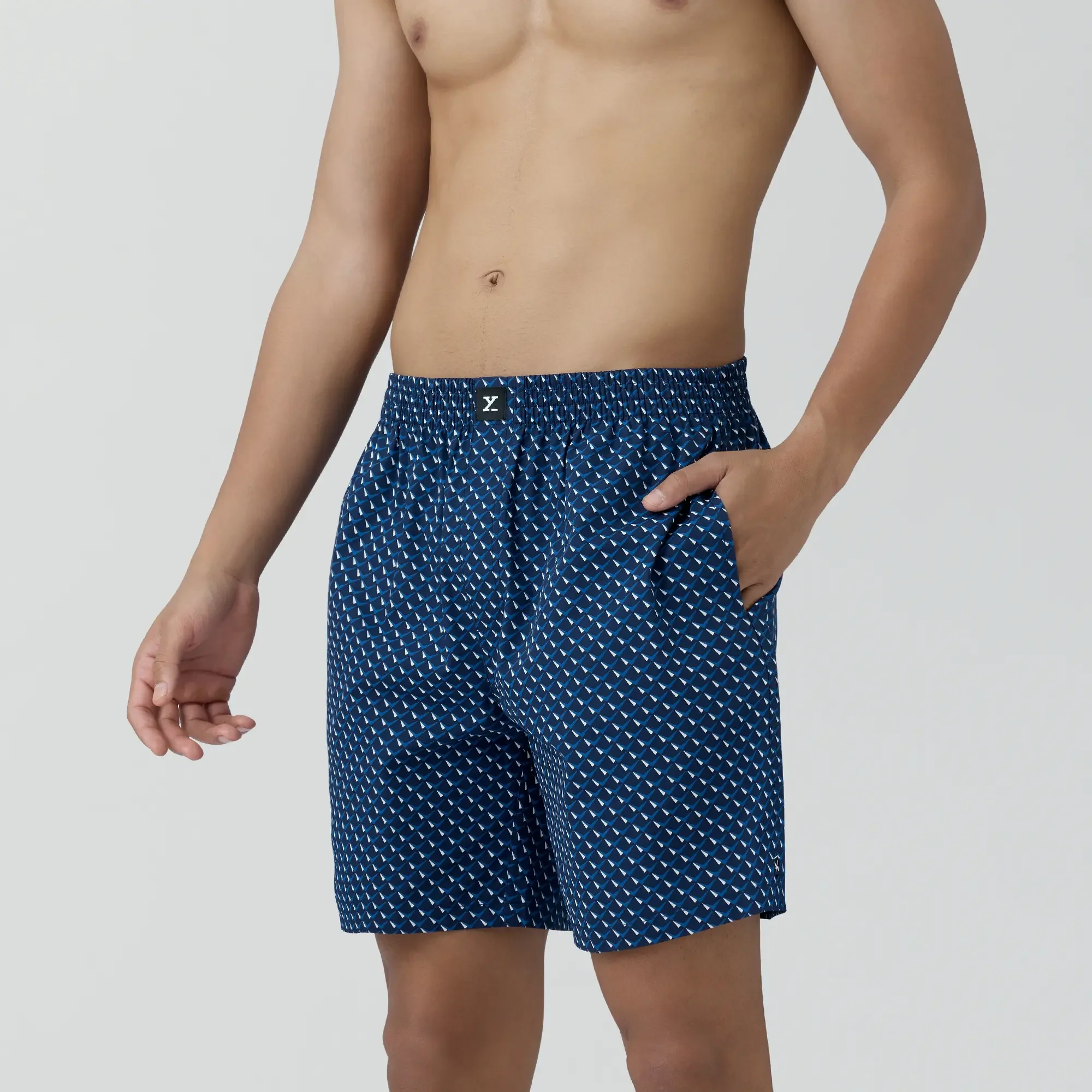Astor Combed Cotton Boxer Shorts Arrow Blue - Image 5
